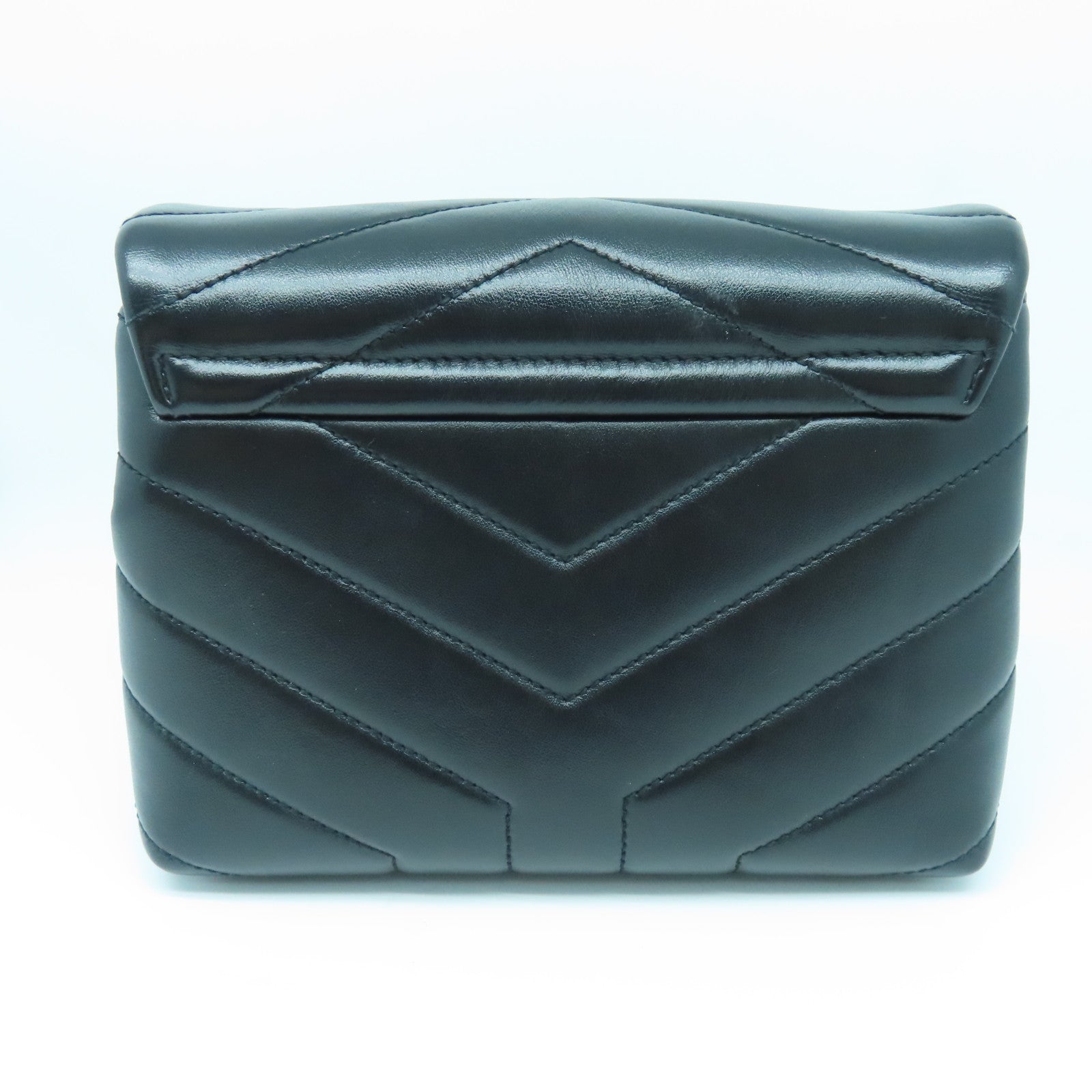 YVES SAINT LAURENT Sheepskin Leather Shoulder Bag Black