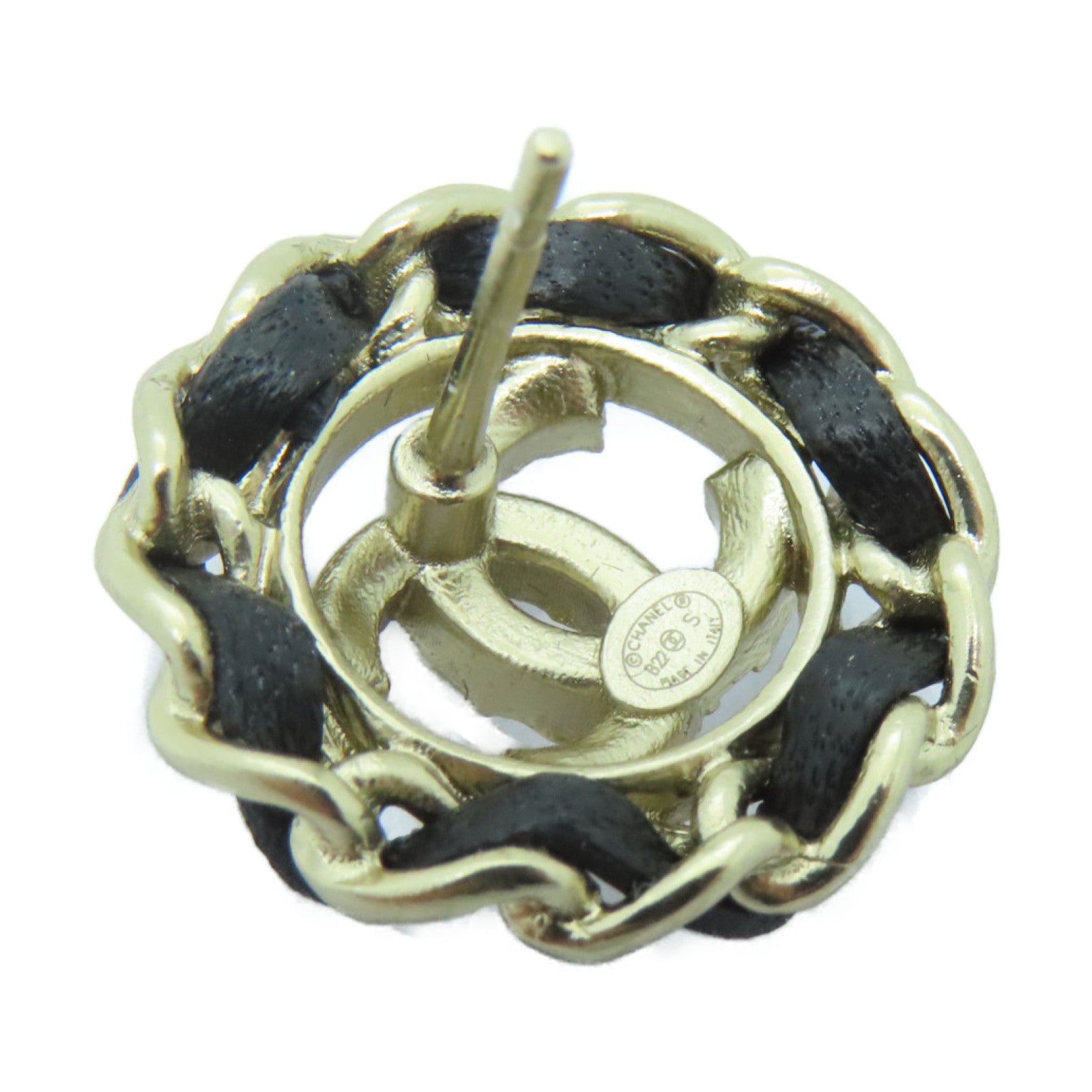 CHANEL 金屬/皮革Earrings耳環金色/銀色/黑色