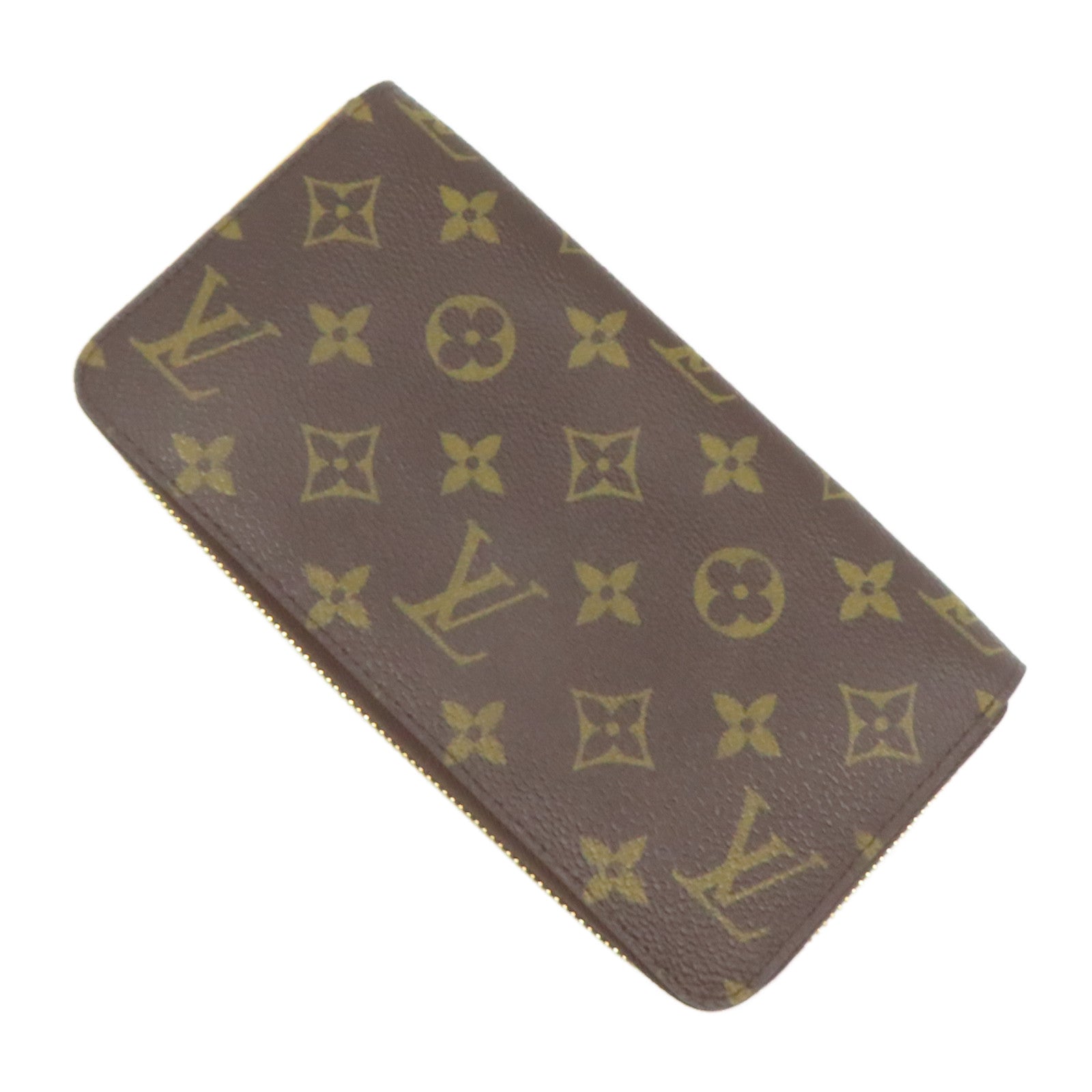 LOUIS VUITTON Monogram Zipper Long Wallet金扣長錢包啡色