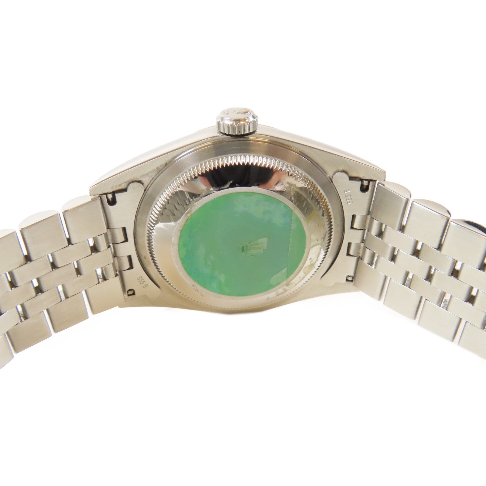 ROLEX Datejust 18K白金/不鏽鋼手錶自動機芯銀色#18cm