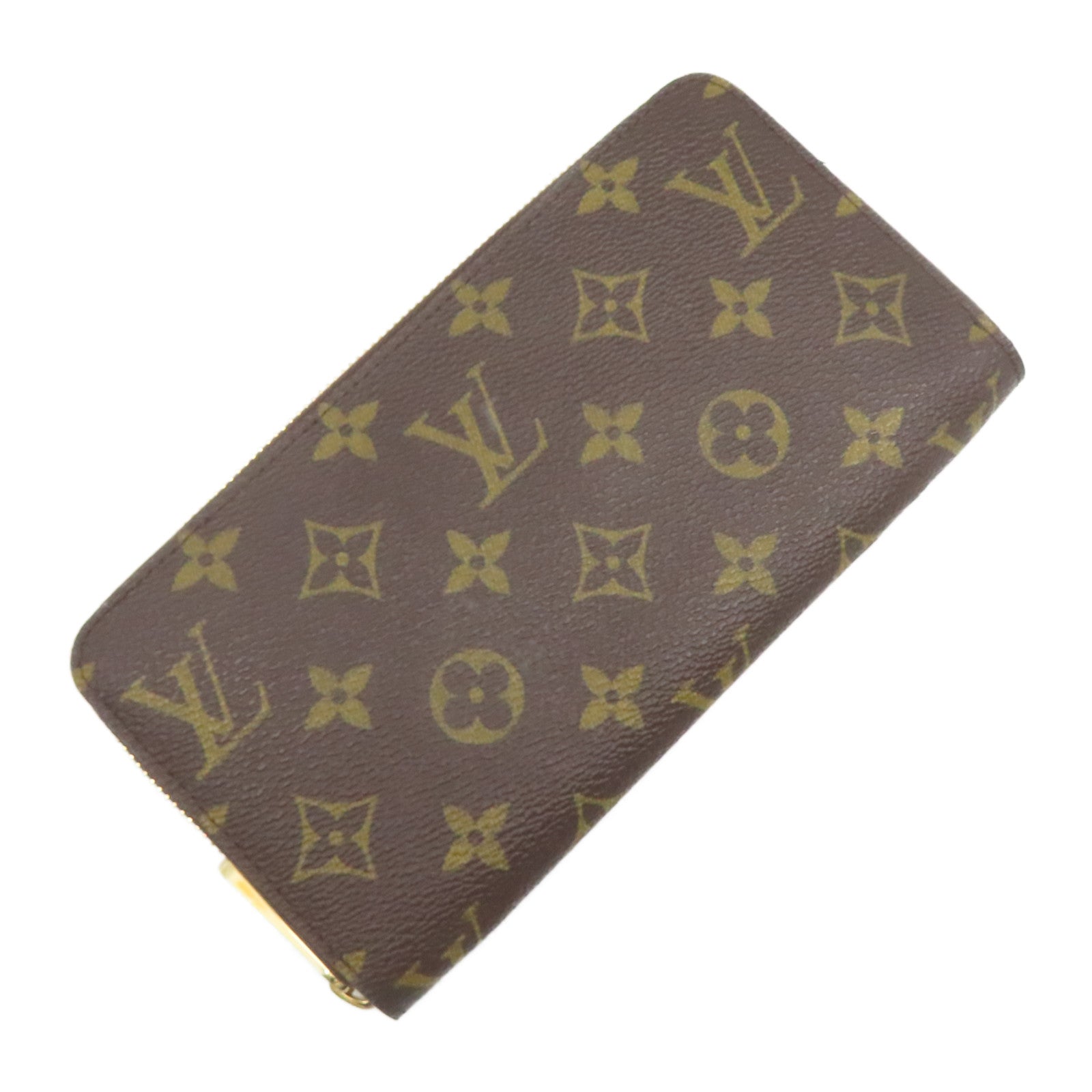 LOUIS VUITTON Monogram Zipper Long Wallet金扣長錢包啡色
