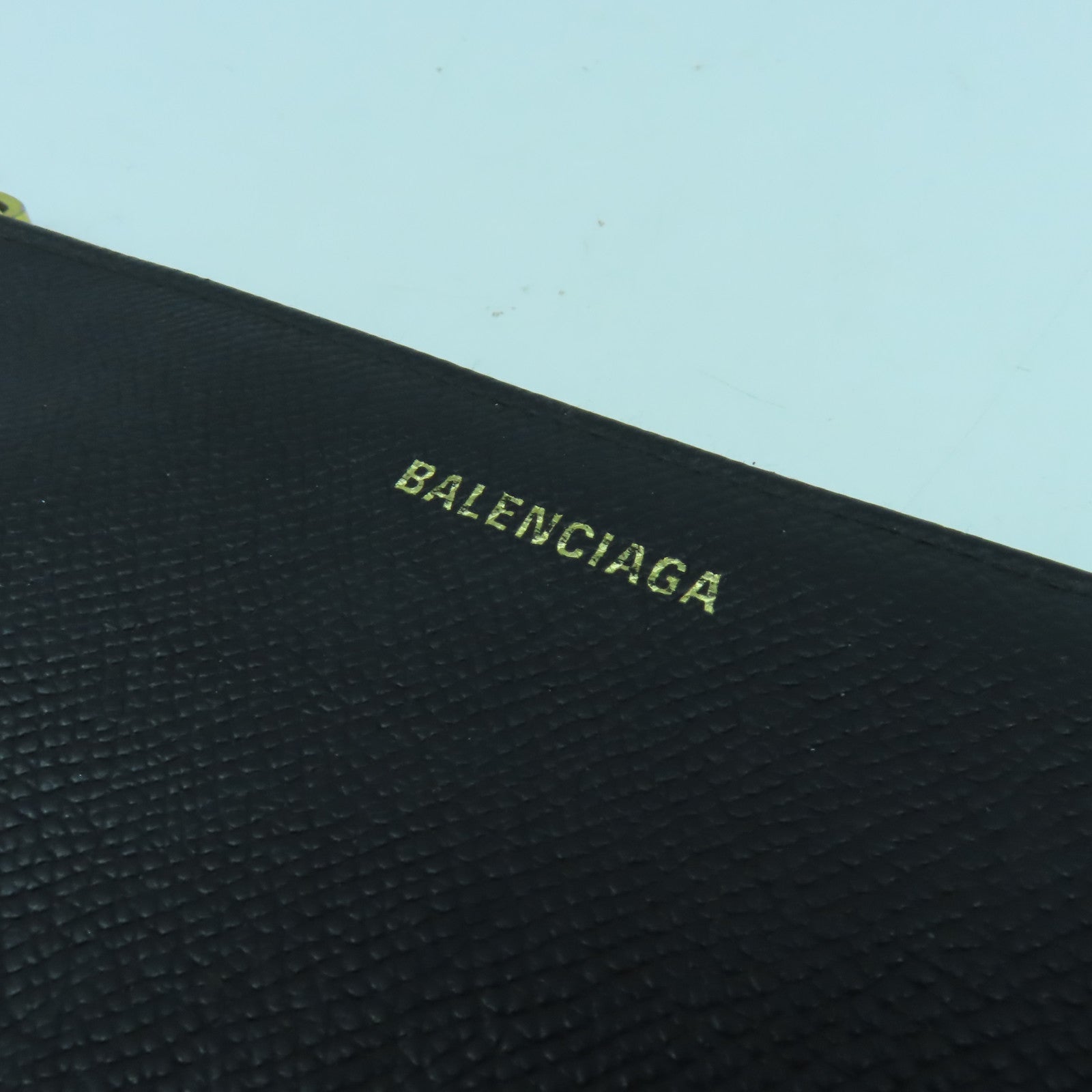 BALENCIAGA 牛皮皮革Clutch金扣手拿包黑色