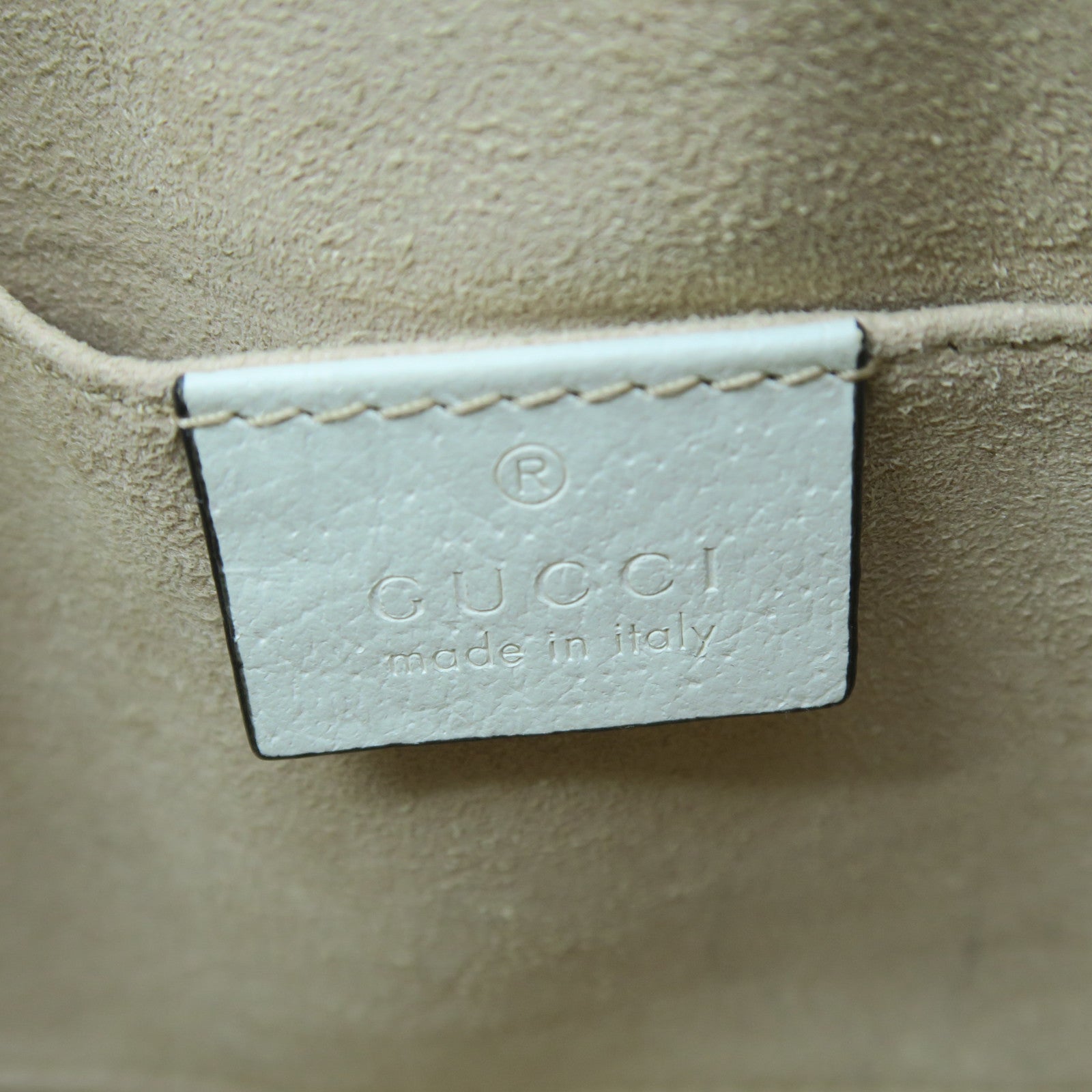 GUCCI 牛皮皮革Ophidia金扣肩背袋白色