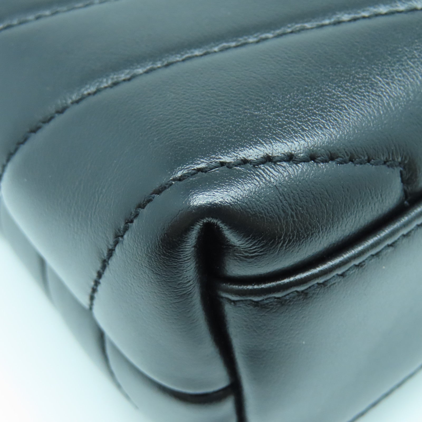 YVES SAINT LAURENT Sheepskin Leather Shoulder Bag Black