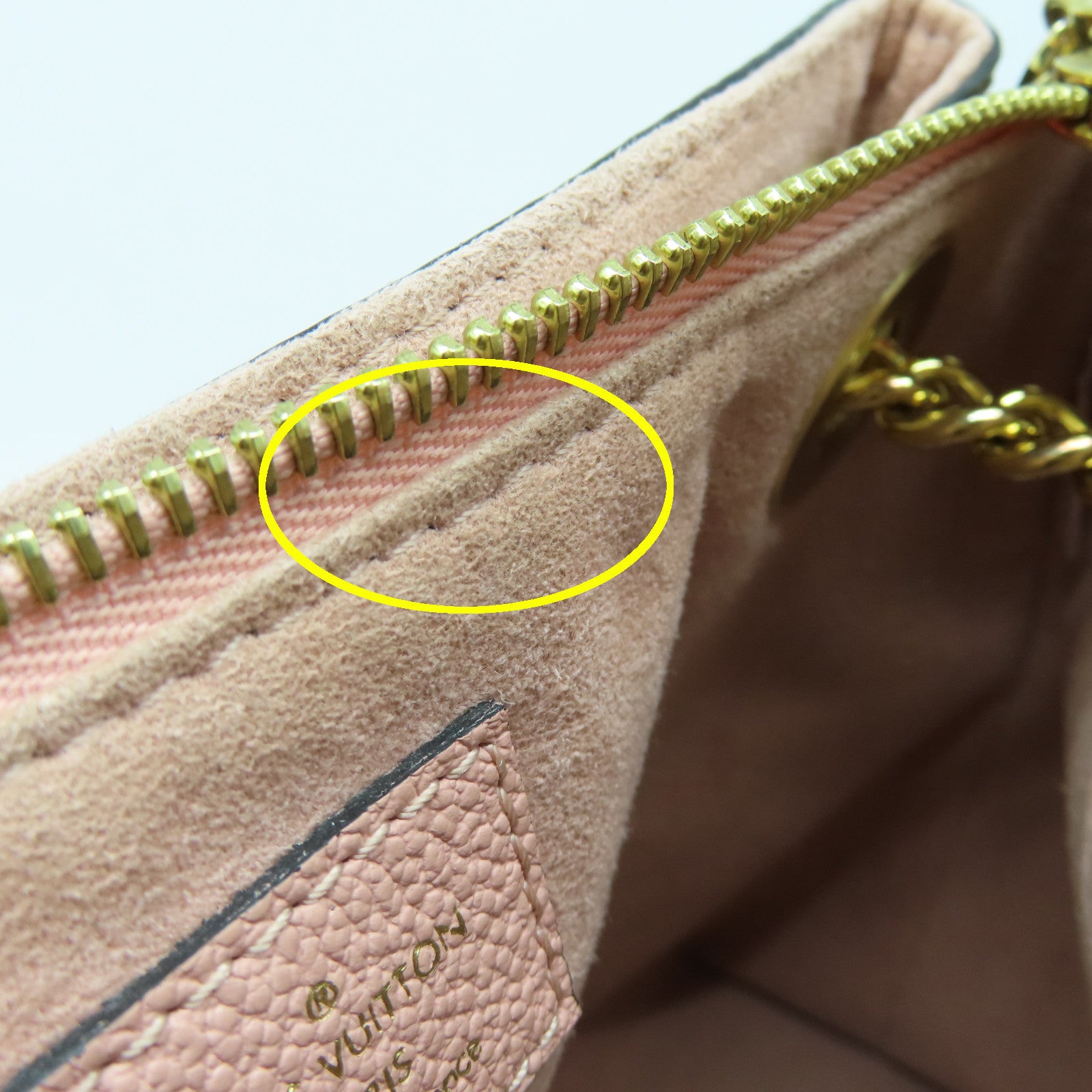 LOUIS VUITTON Monogram Surene BB Chain Shoulder Bag金扣链带肩背袋棕色/粉红色