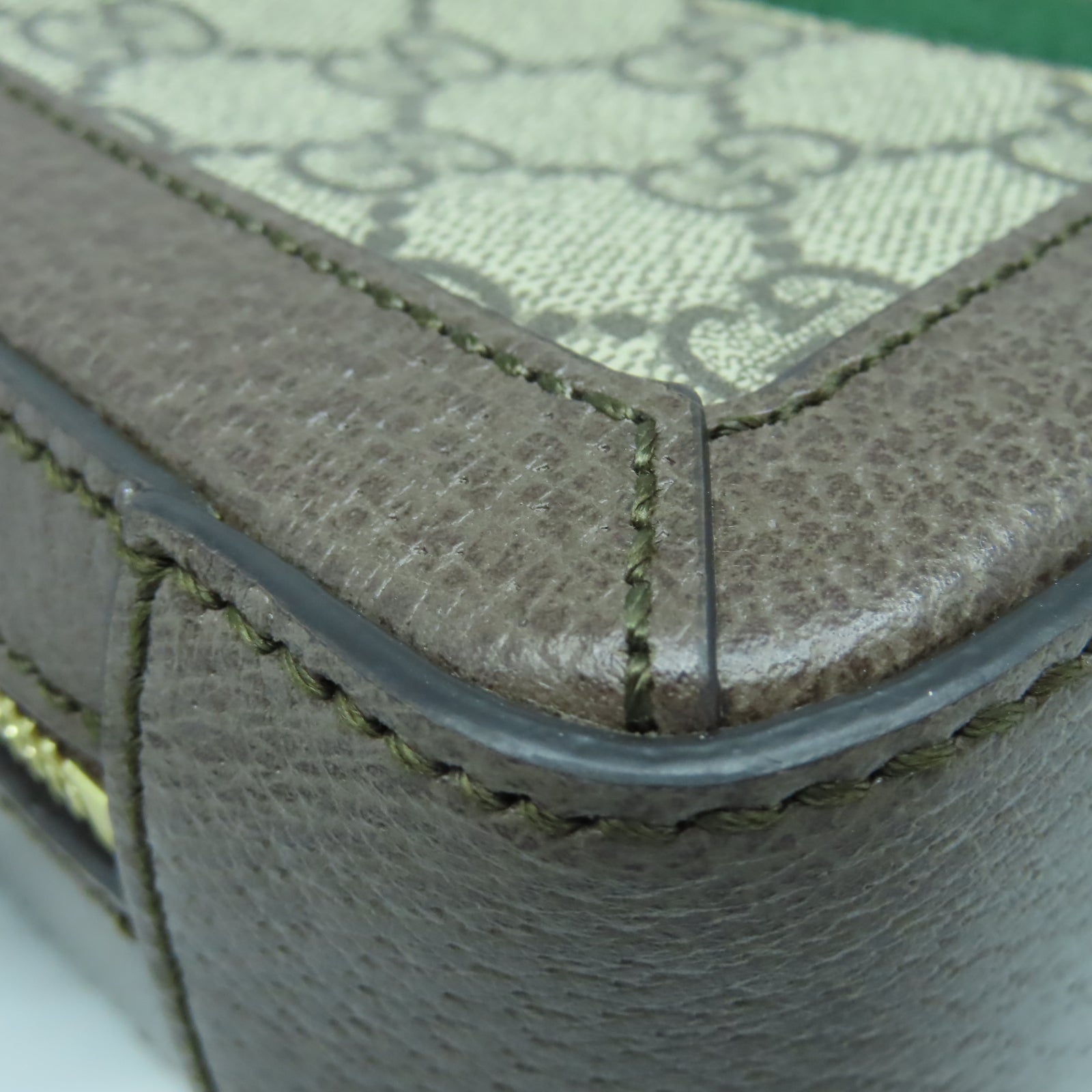 GUCCI 帆布/牛皮皮革Ophidia GG Mini金扣鏈帶肩背袋棕色