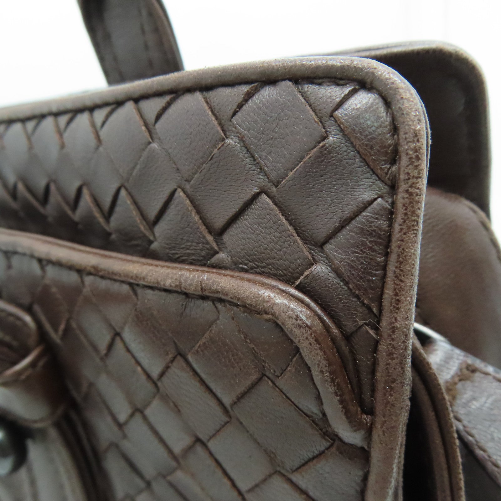 BOTTEGA VENETA 【激減優惠】牛皮皮革Hand Bag手挽袋啡色