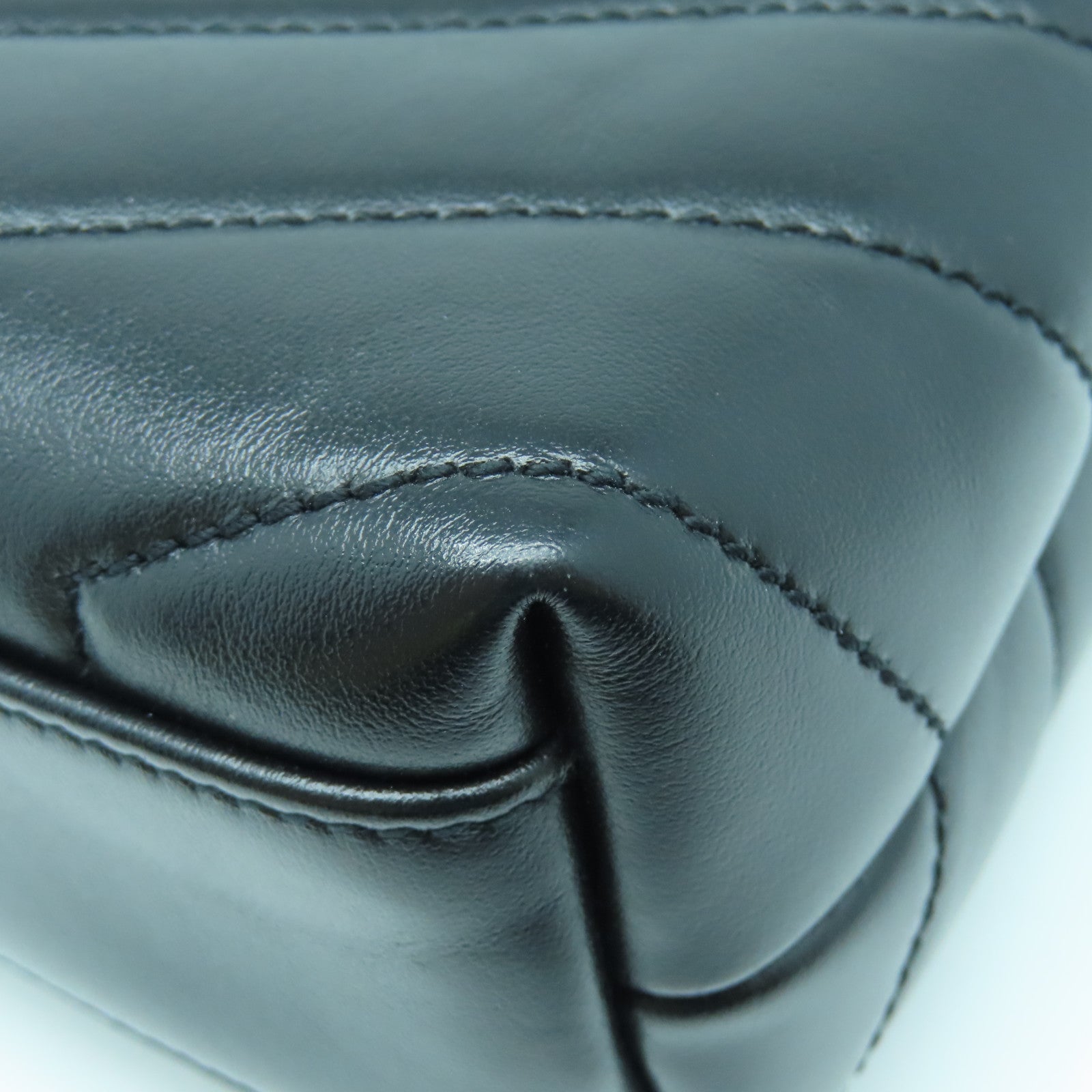 YVES SAINT LAURENT Sheepskin Leather Shoulder Bag Black