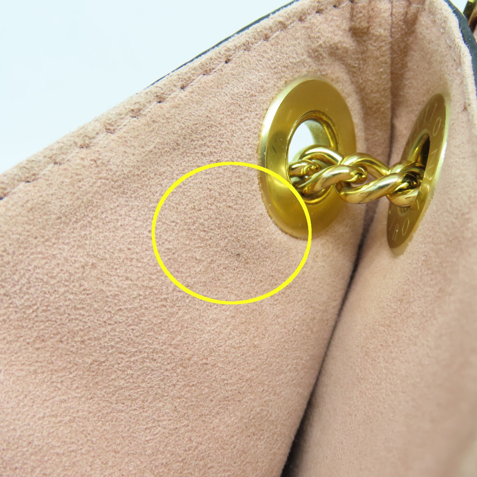 LOUIS VUITTON Monogram Surene BB Chain Shoulder Bag金扣链带肩背袋棕色/粉红色