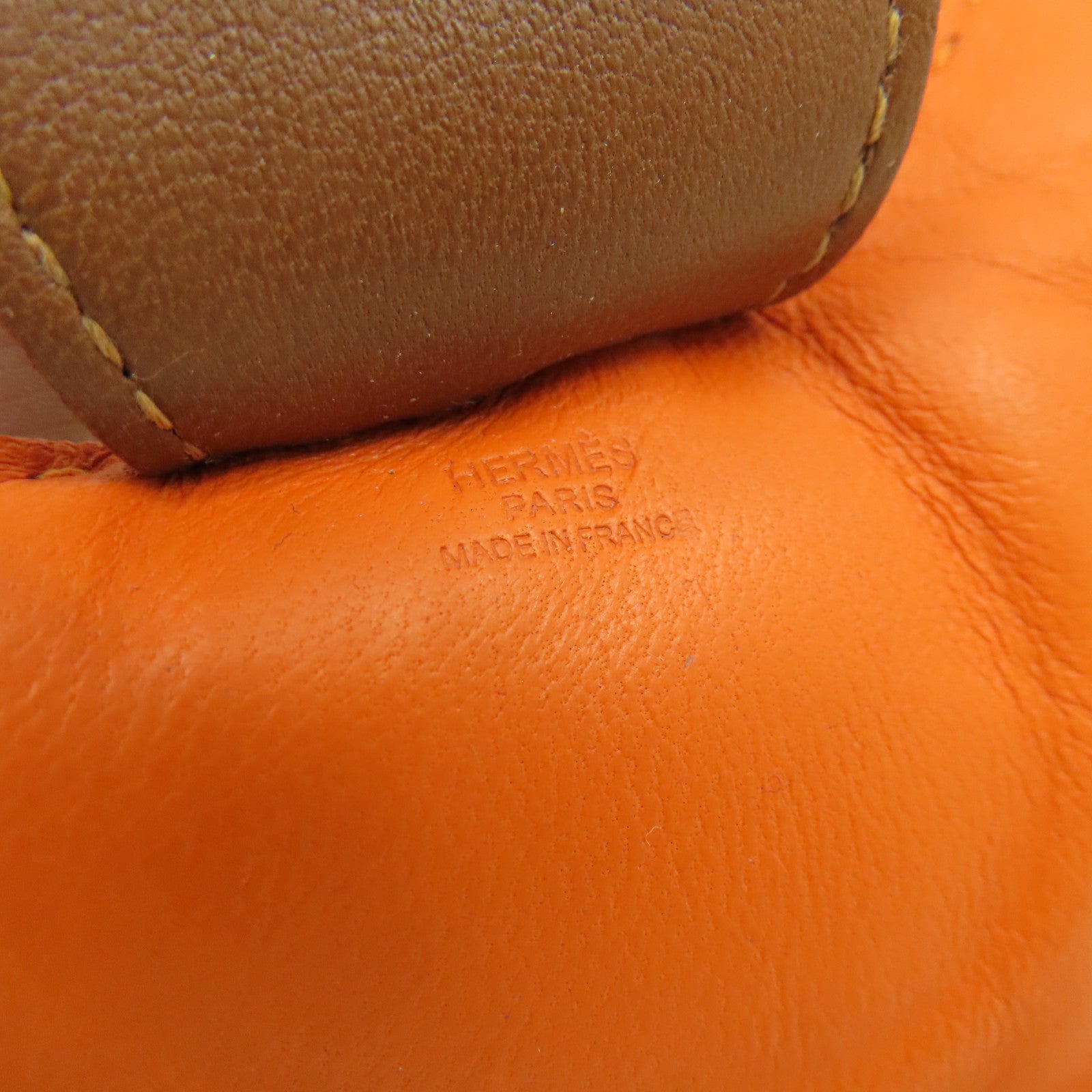 HERMES 【激減優惠】Swift皮革Rodeo L掛飾橙色