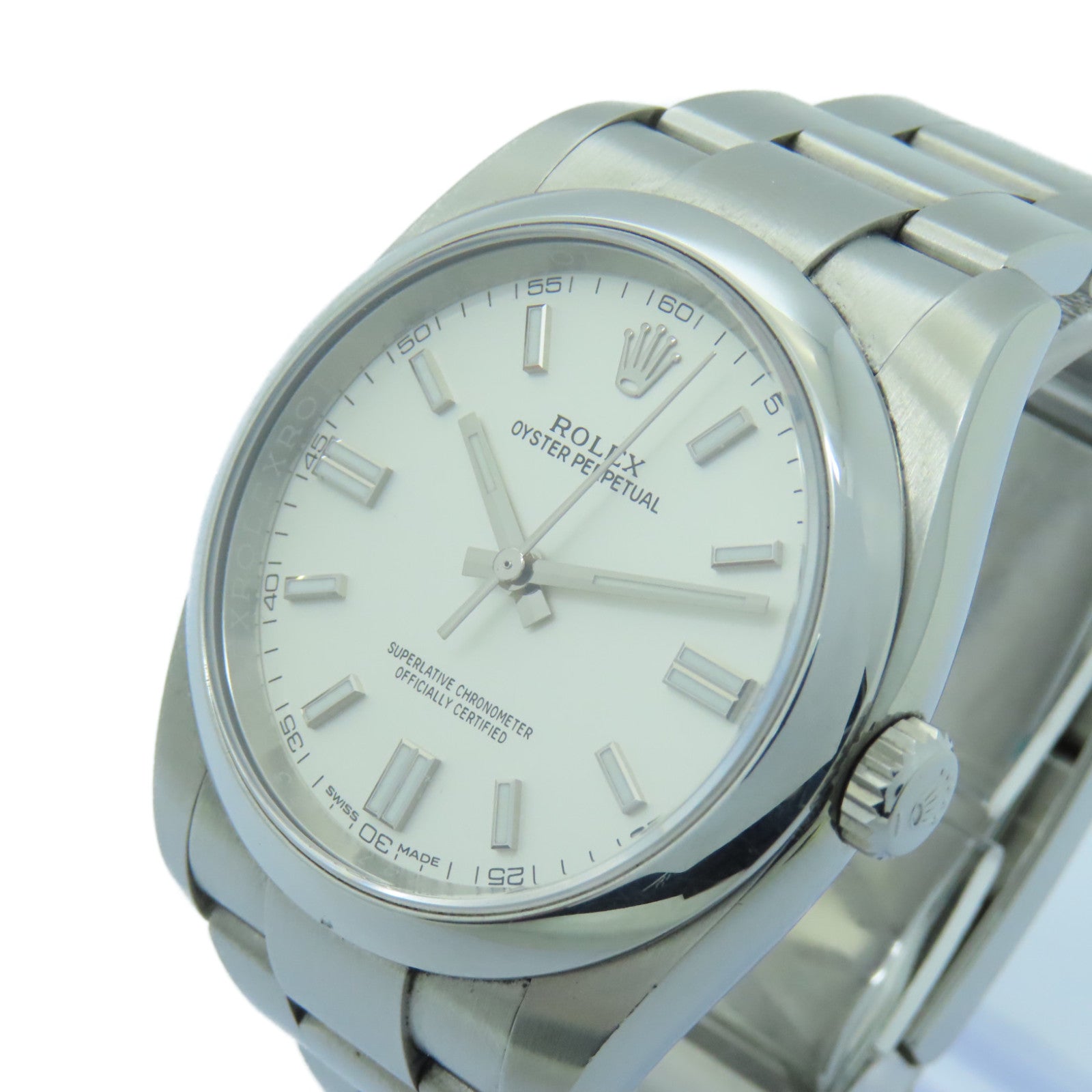 ROLEX Oyster Perpetual不鏽鋼手錶自動機芯白色