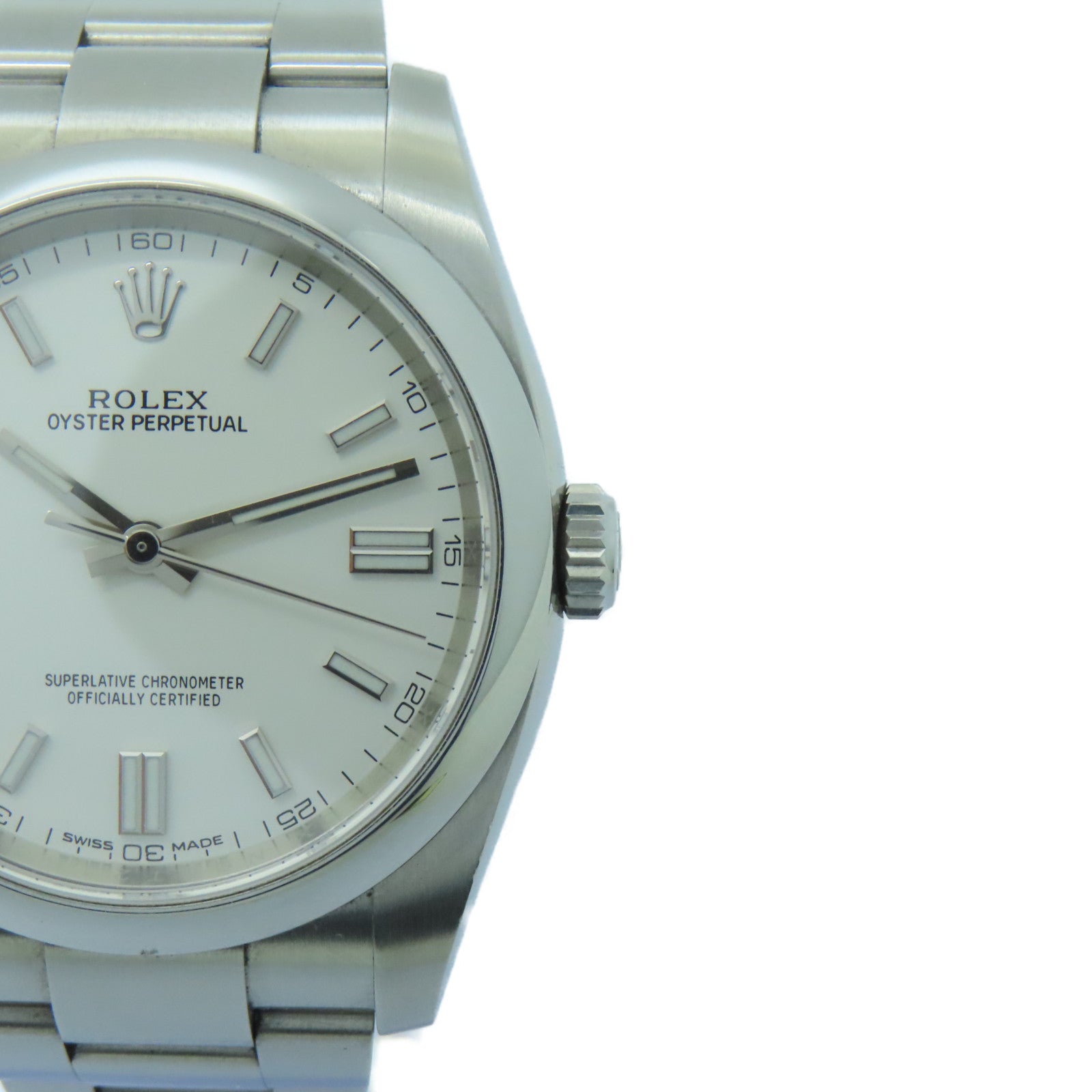 ROLEX Oyster Perpetual不鏽鋼手錶自動機芯白色