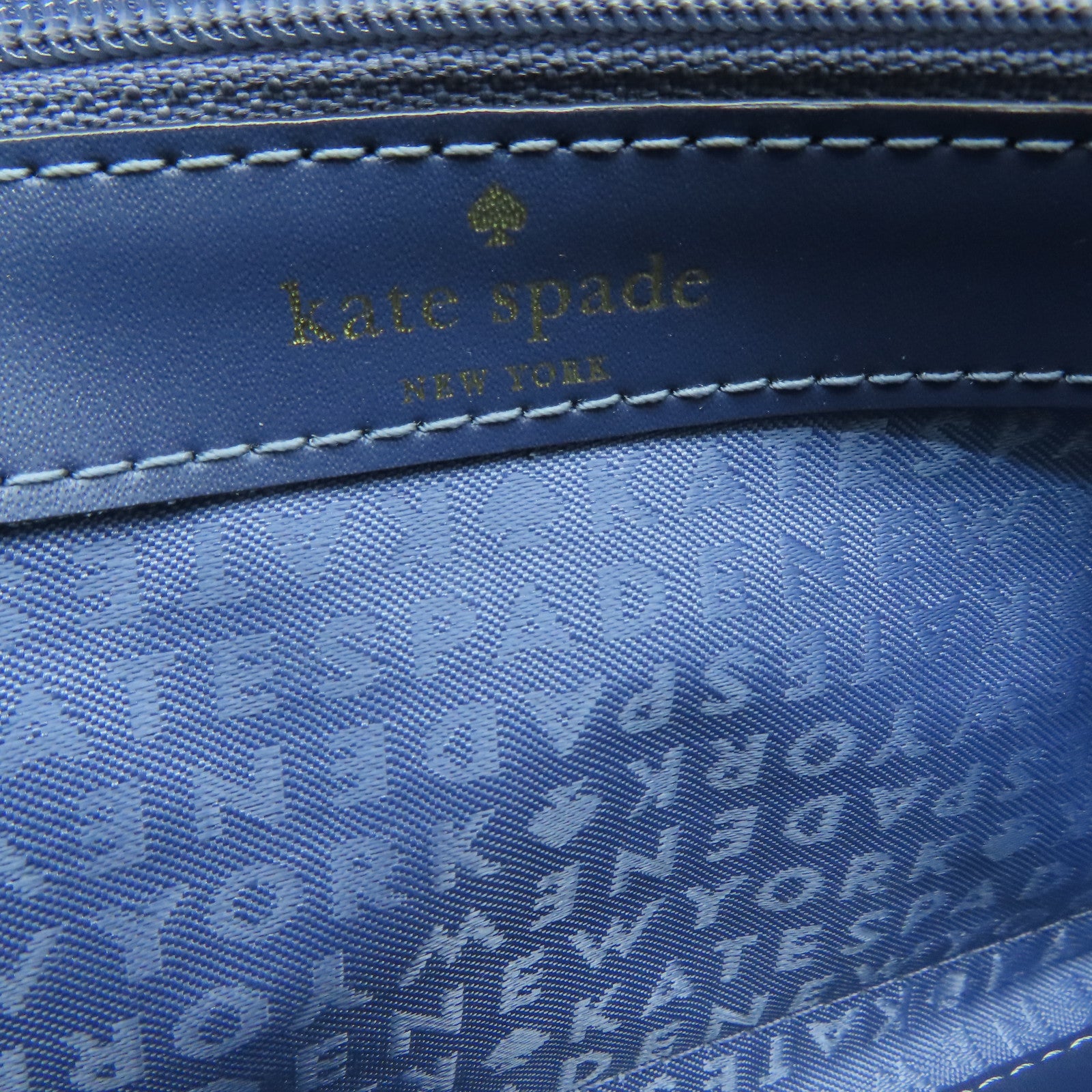 Kate Spade 牛皮皮革Long Wallet金扣长钱包蓝色