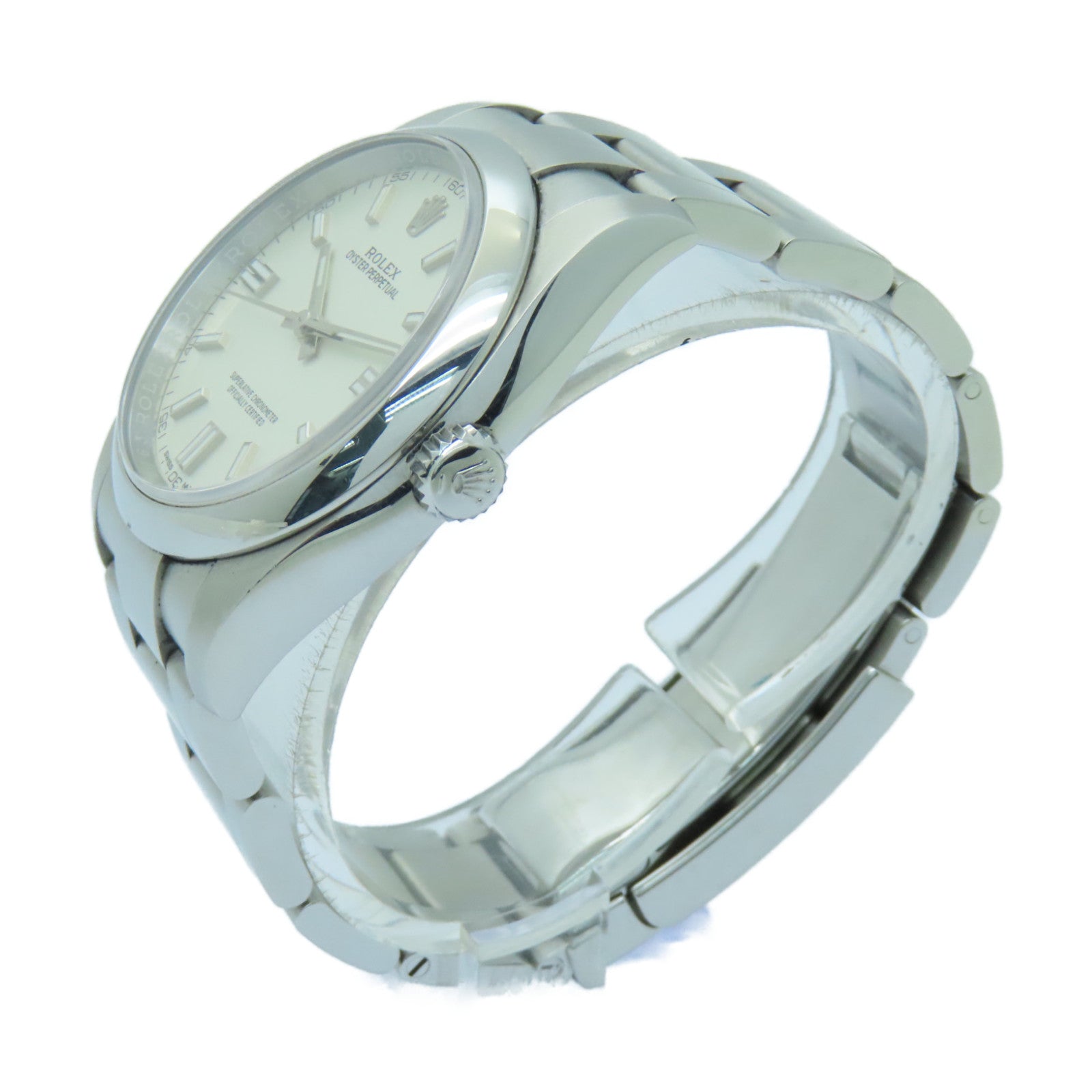 ROLEX Oyster Perpetual不鏽鋼手錶自動機芯白色