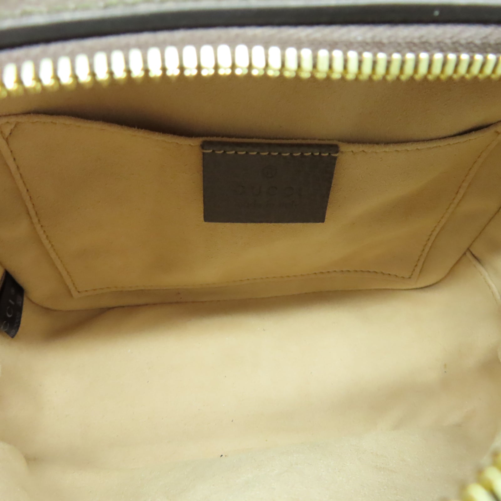 GUCCI 帆布/牛皮皮革Ophidia GG Mini金扣鏈帶肩背袋棕色