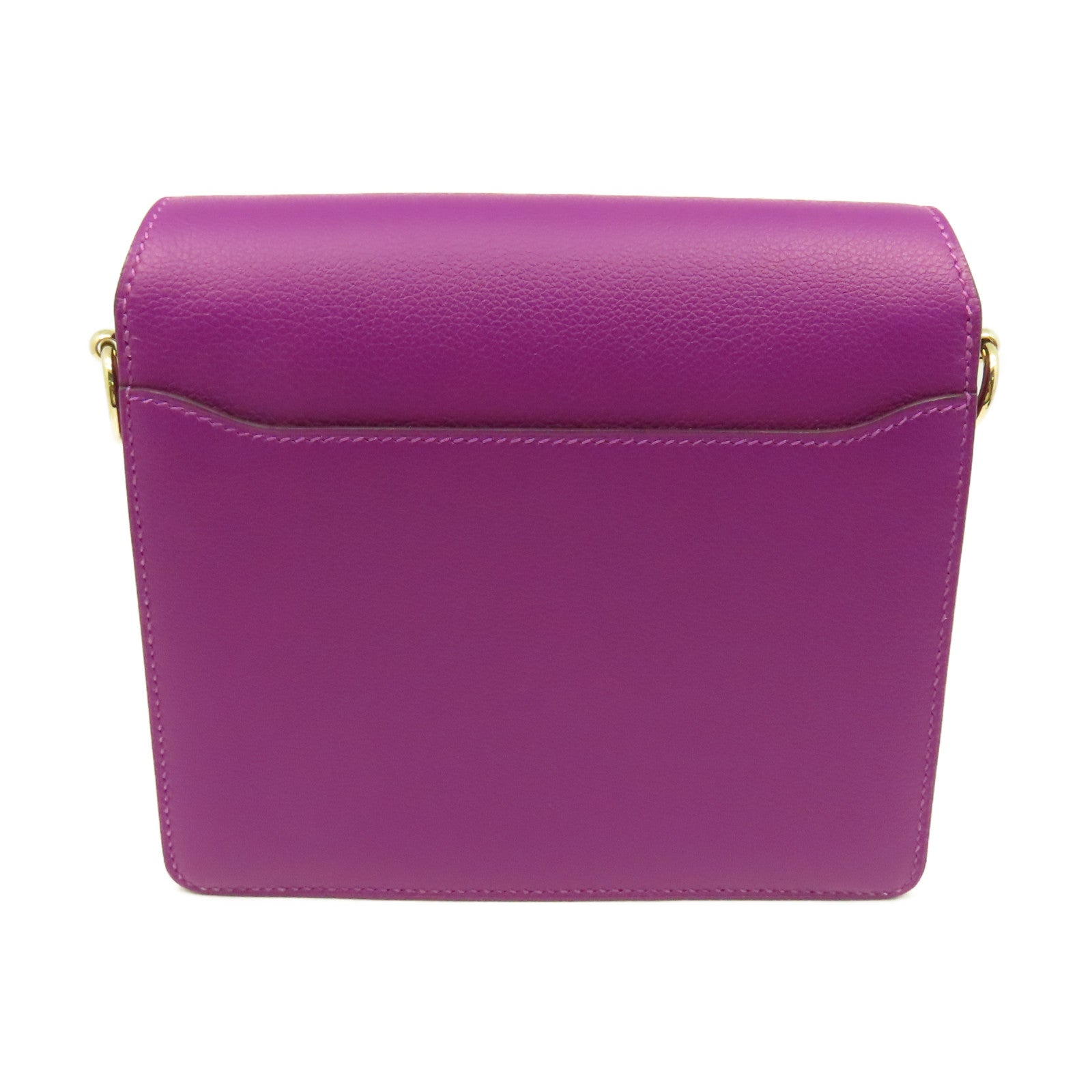 HERMES Evercolor皮革Mini Roulis Shoulder Bag金扣肩背袋紫色