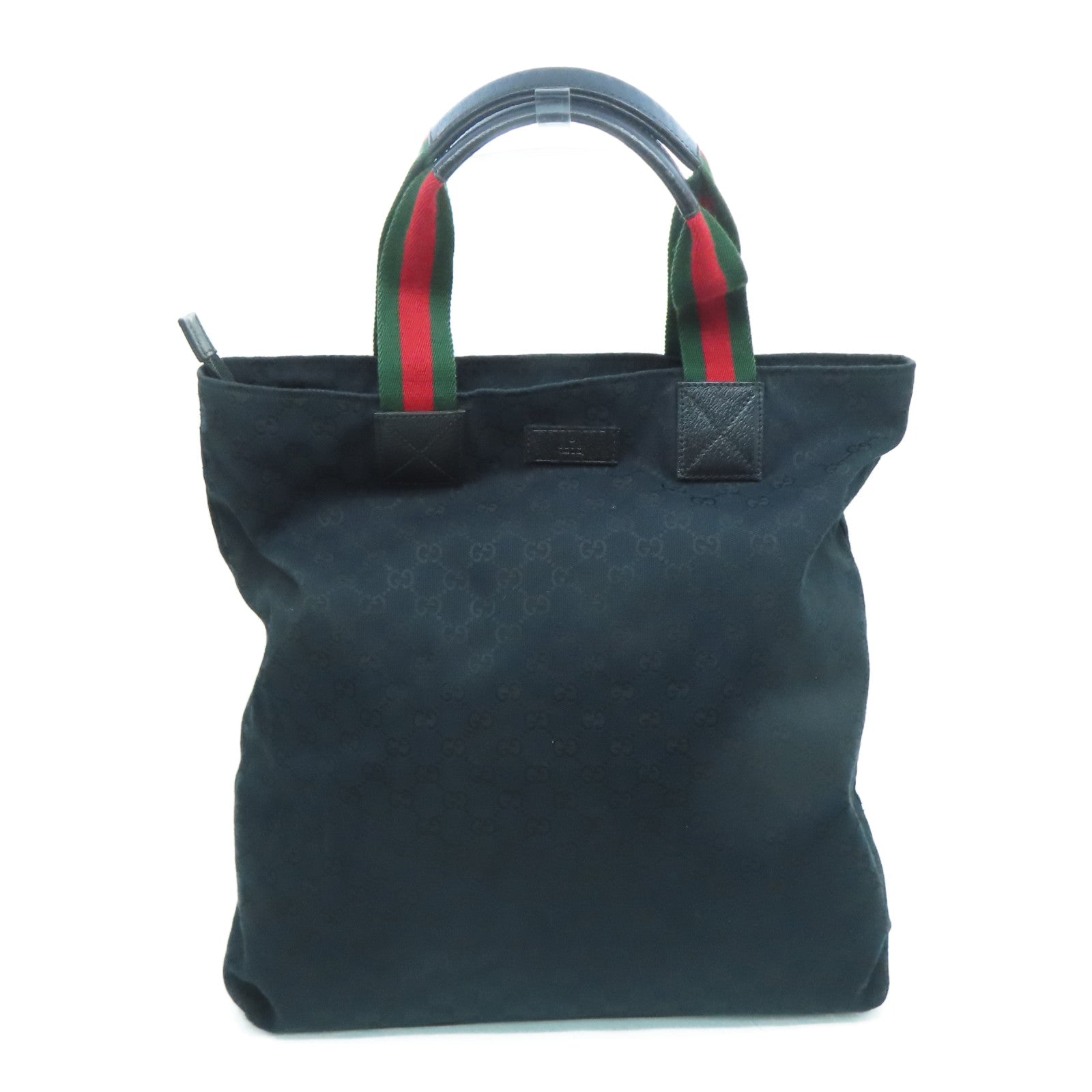 GUCCI 帆布Shoulder Bag銀扣肩背袋黑色