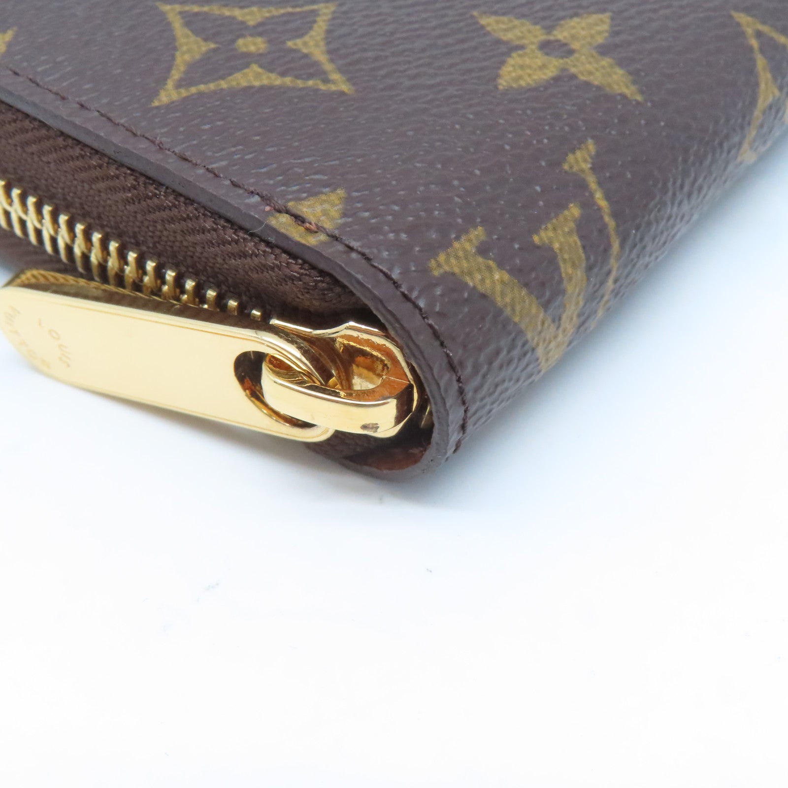 LOUIS VUITTON Monogram Zipper Long Wallet金扣長錢包啡色