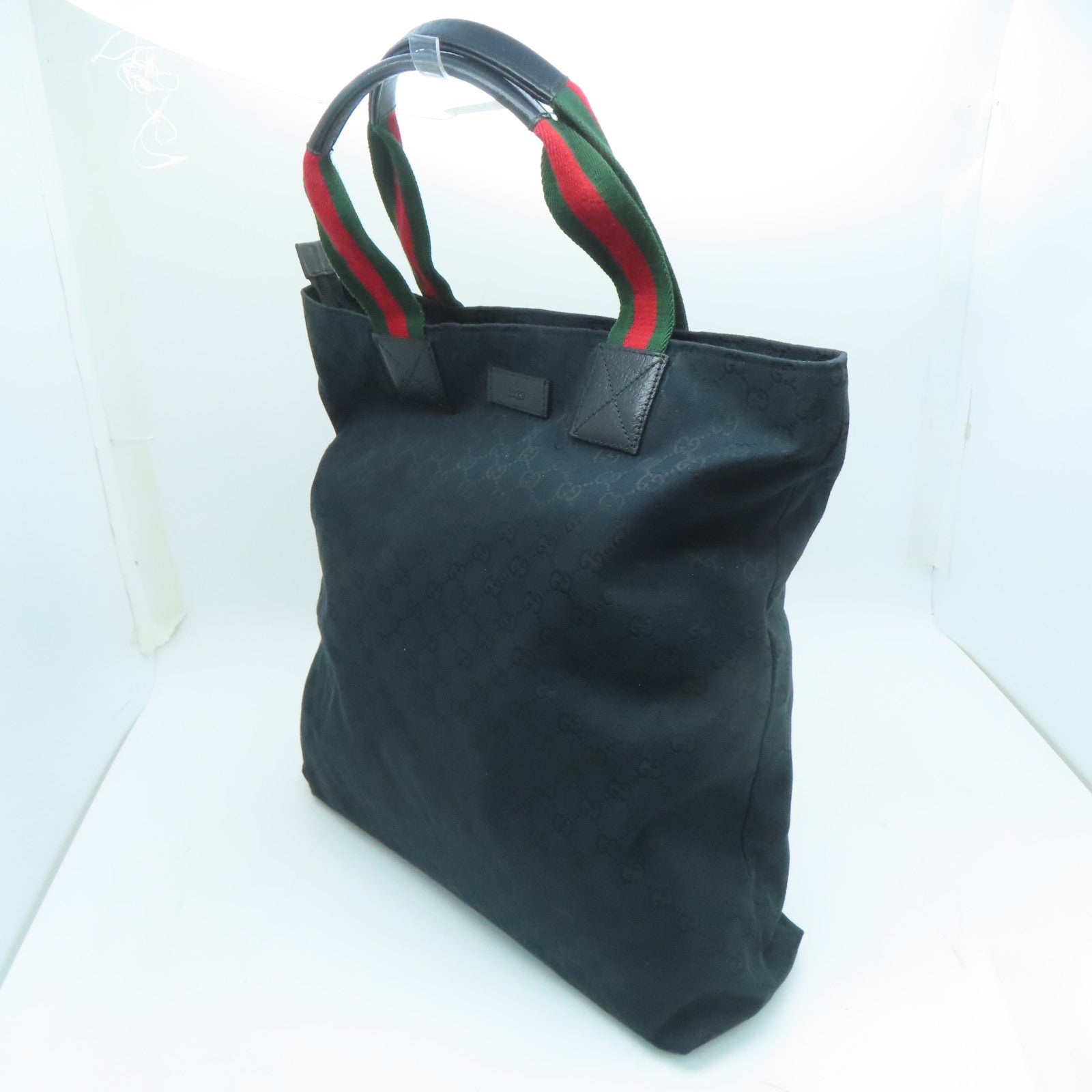 GUCCI 帆布Shoulder Bag銀扣肩背袋黑色