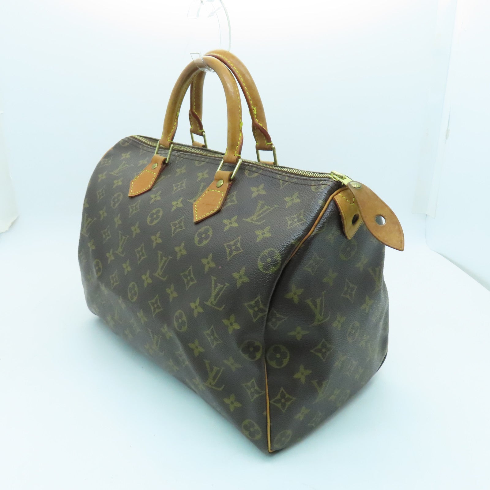 LOUIS VUITTON Monogram Speedy 35金扣手挽袋啡色