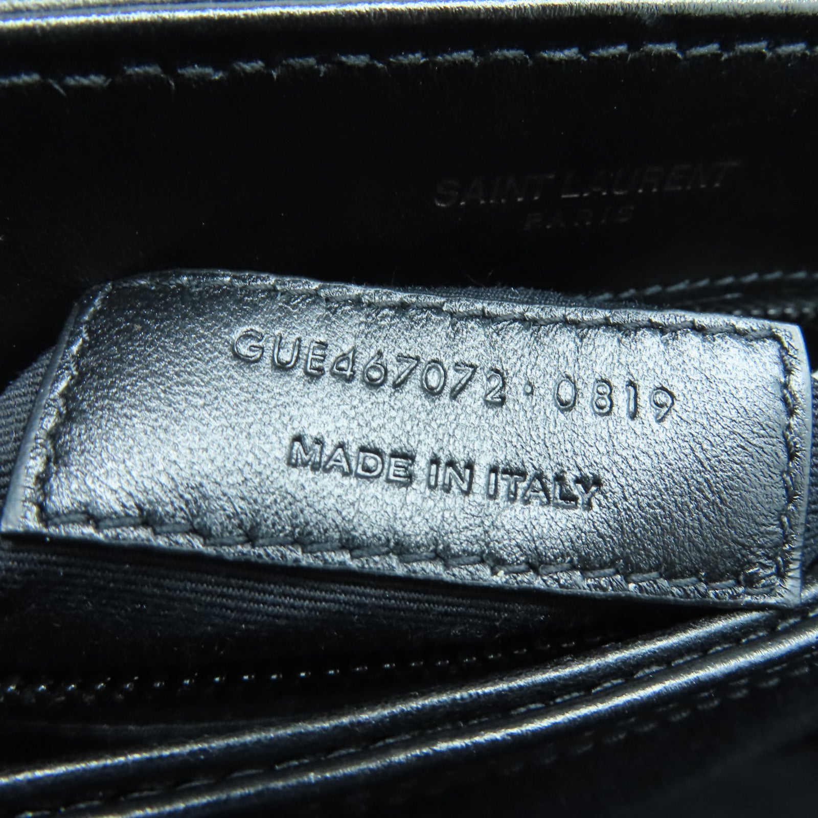 YVES SAINT LAURENT Sheepskin Leather Shoulder Bag Black