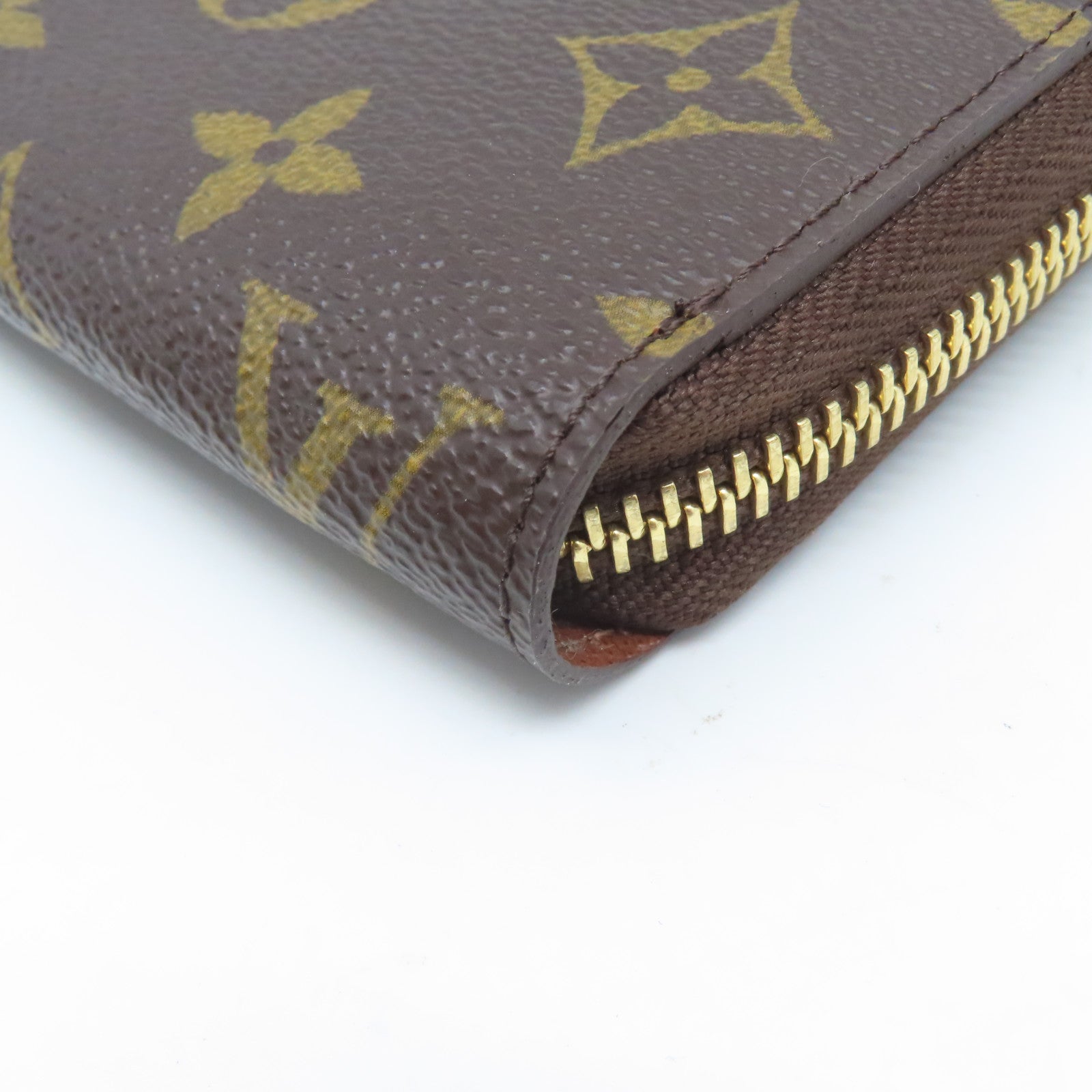 LOUIS VUITTON Monogram Zipper Long Wallet金扣長錢包啡色