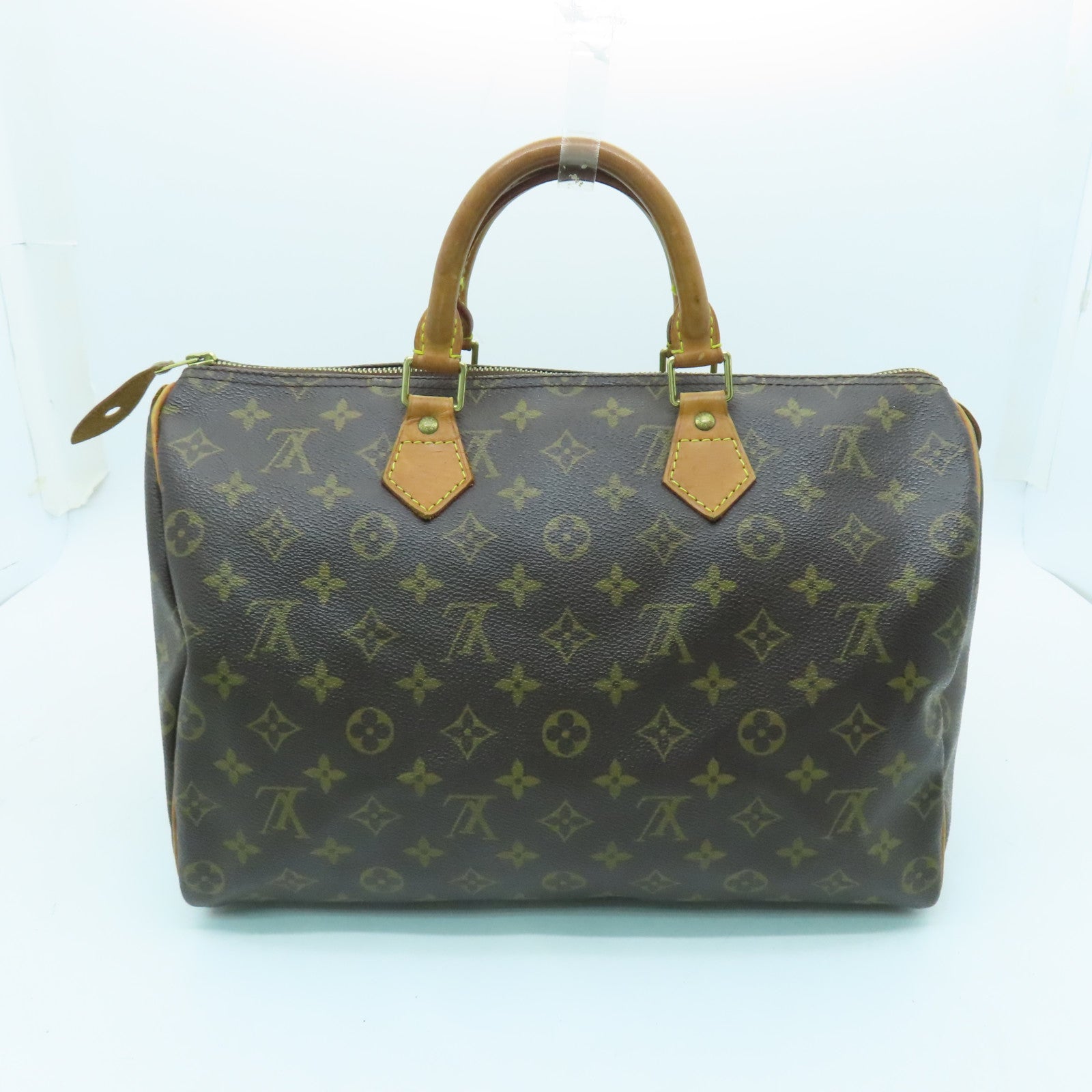 LOUIS VUITTON Monogram Speedy 35金扣手挽袋啡色