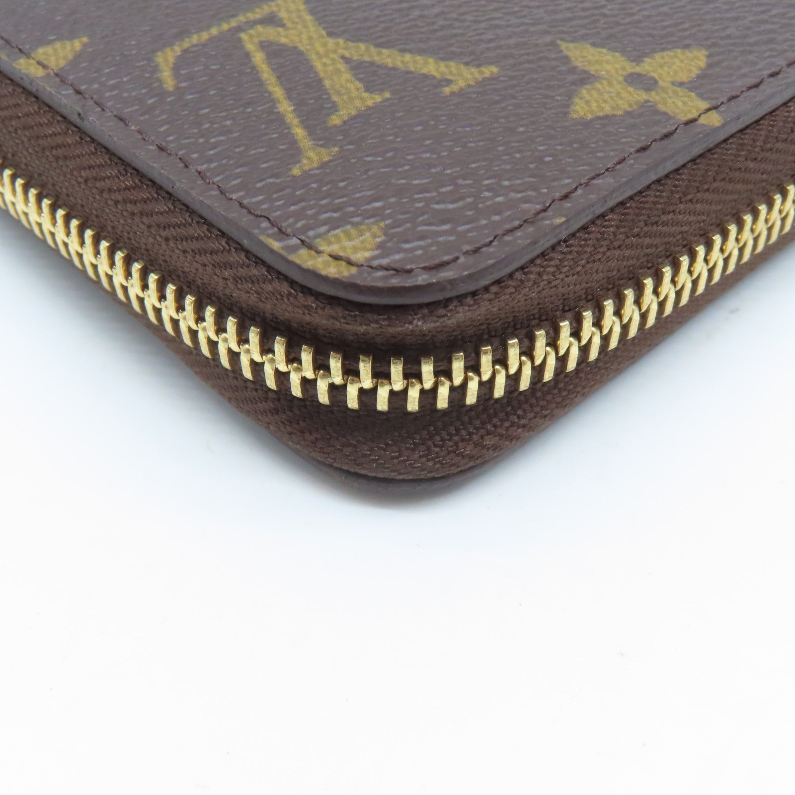 LOUIS VUITTON Monogram Zipper Long Wallet金扣長錢包啡色