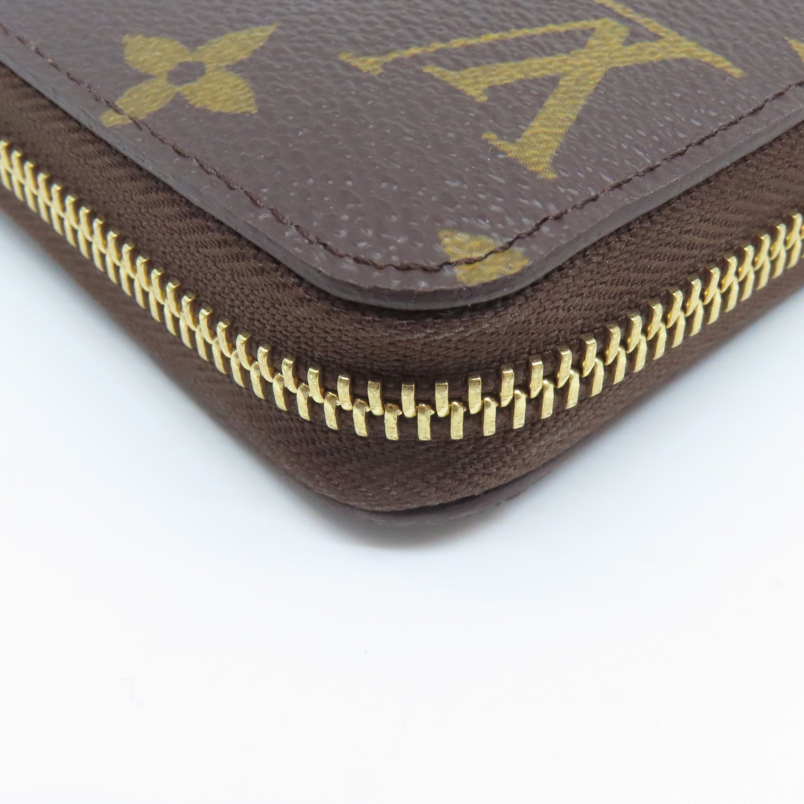 LOUIS VUITTON Monogram Zipper Long Wallet金扣長錢包啡色
