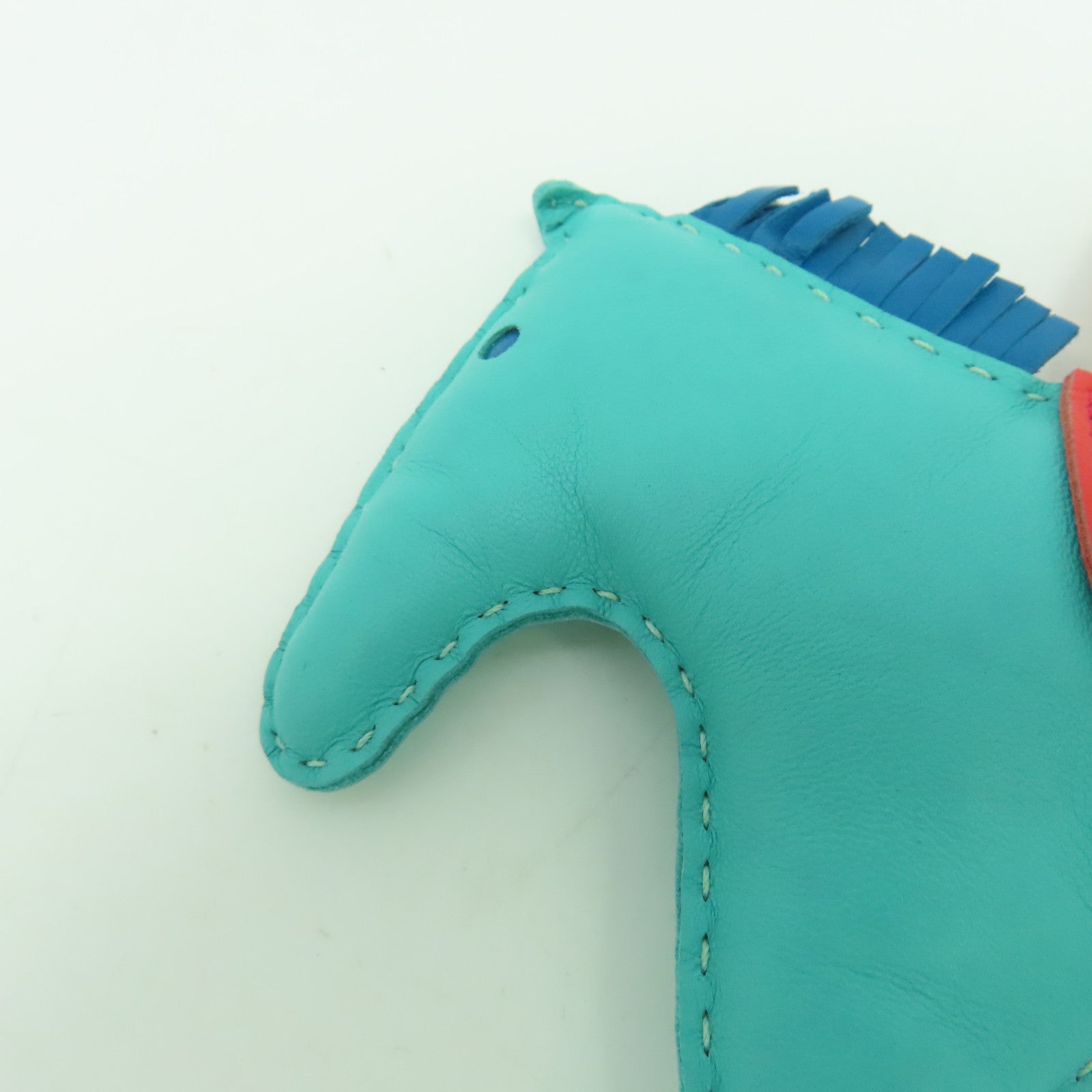 HERMES Swift皮革Rodeo L掛飾藍色