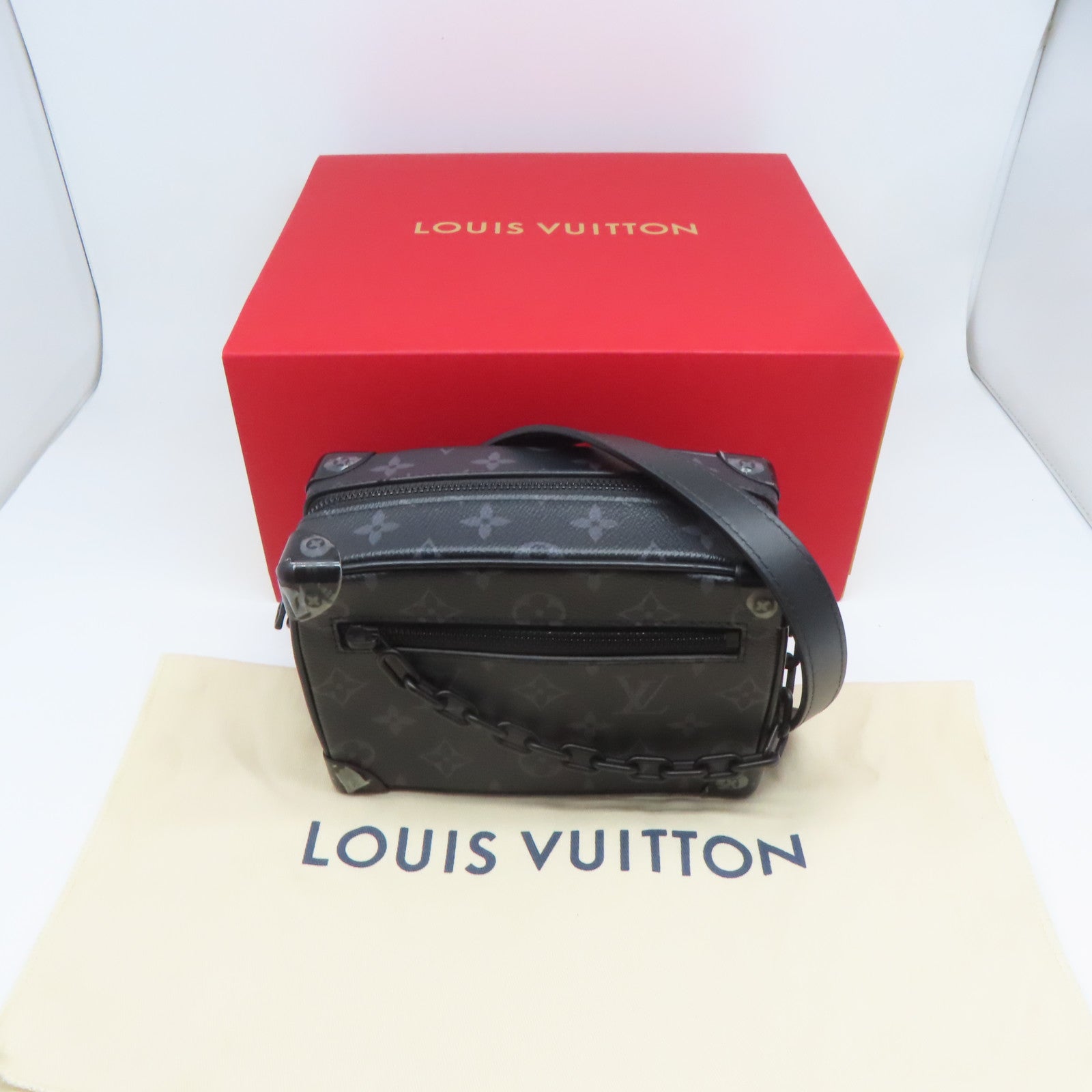 LOUIS VUITTON Monogram Eclipse Mini Soft Truck肩背袋灰色