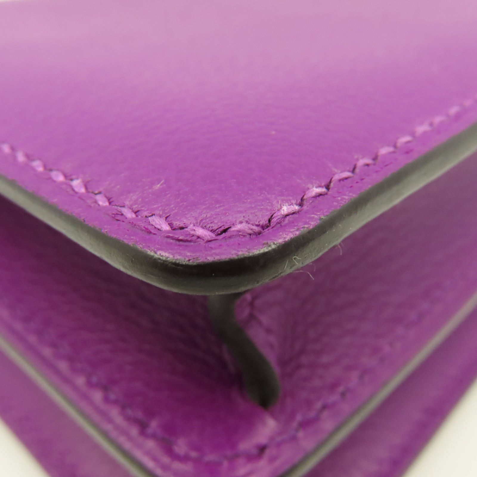 HERMES Evercolor皮革Mini Roulis Shoulder Bag金扣肩背袋紫色