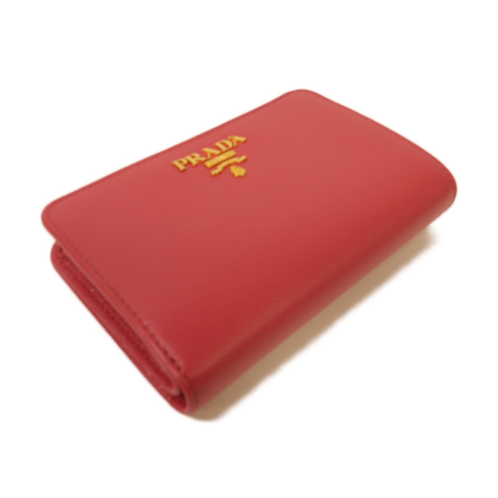 PRADA 牛皮皮革Wallet金扣錢包粉紅色