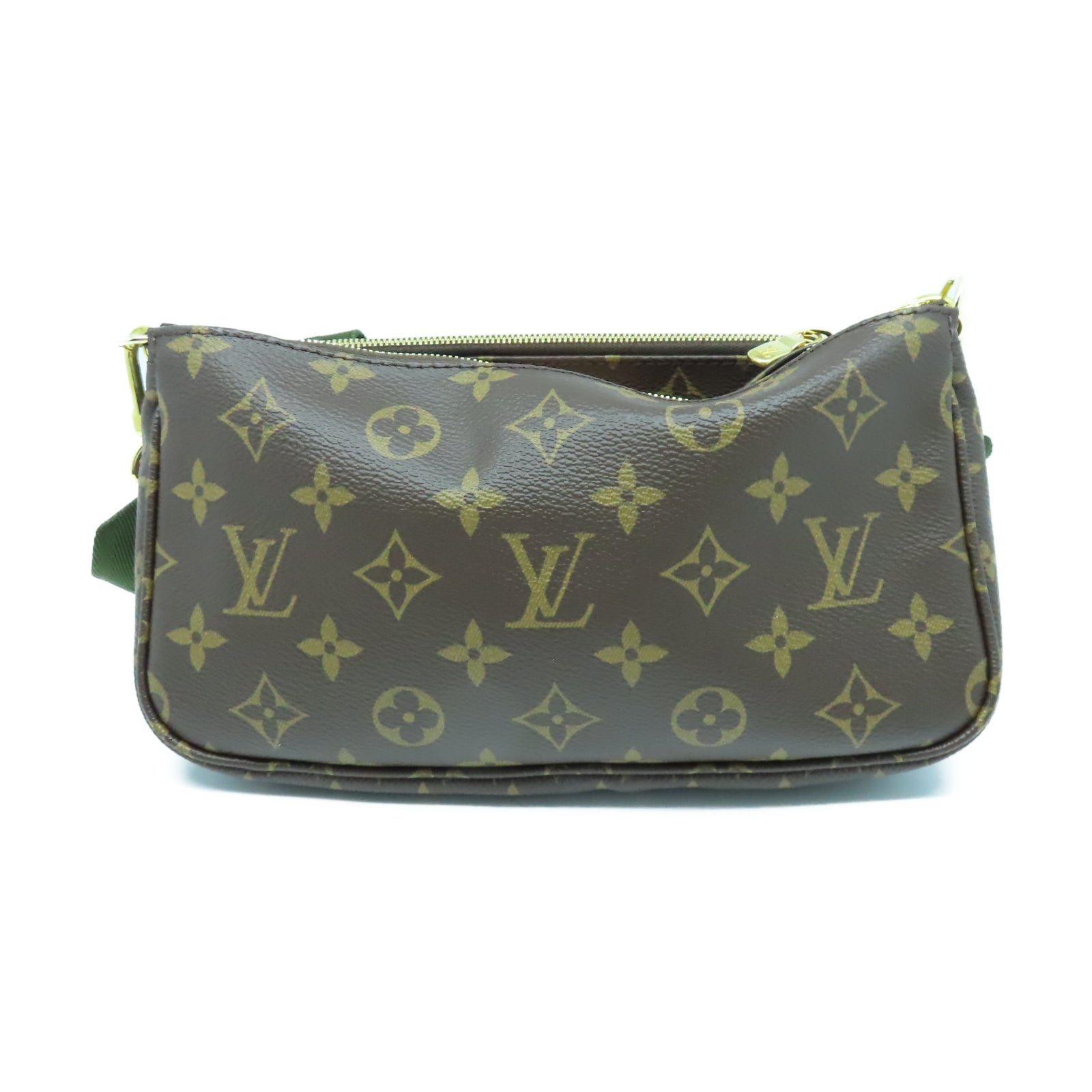 LOUIS VUITTON Monogram Multi Pochette Accessories金扣鏈帶肩背袋棕色