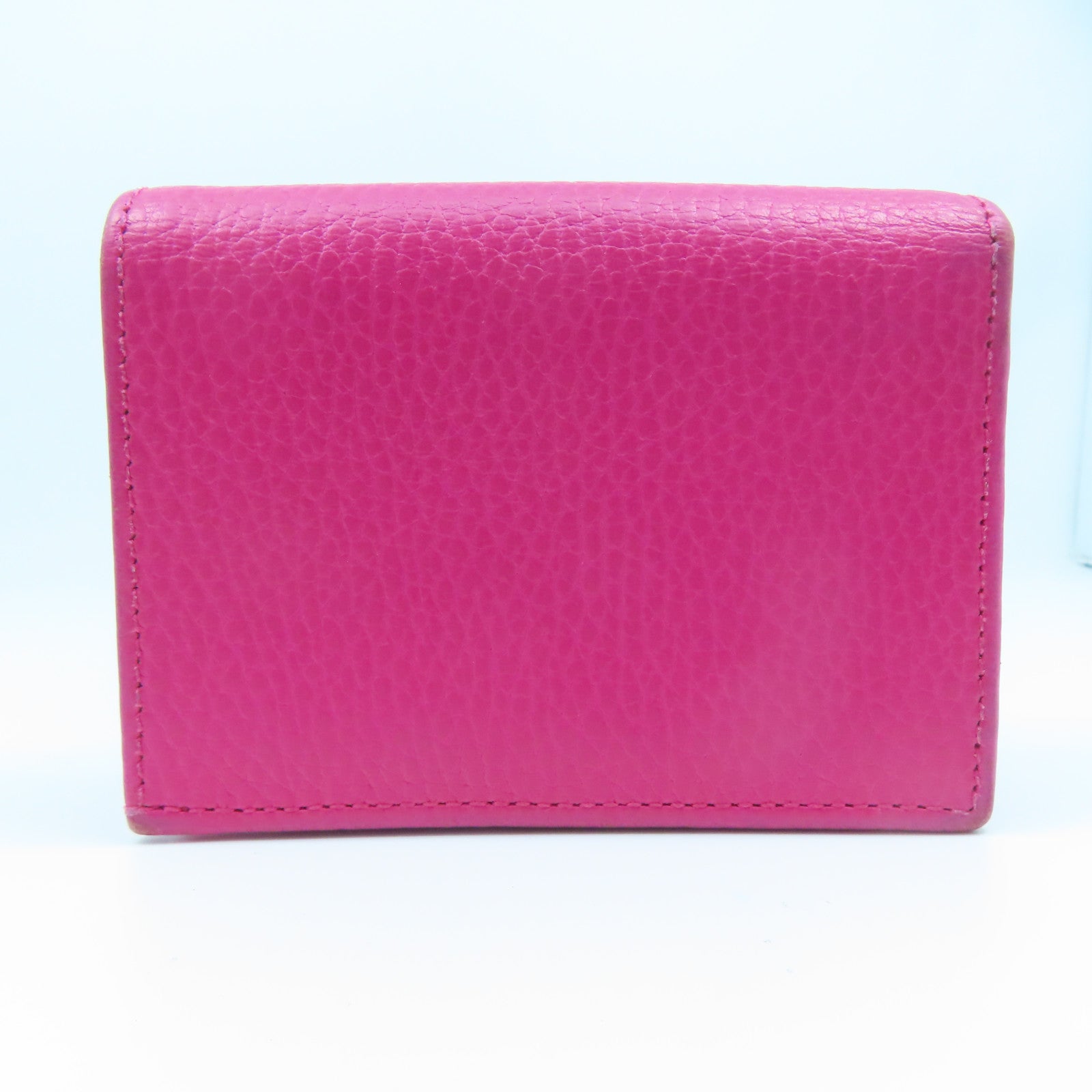 GUCCI 牛皮皮革GG Marmont Wallet金扣钱包粉红色