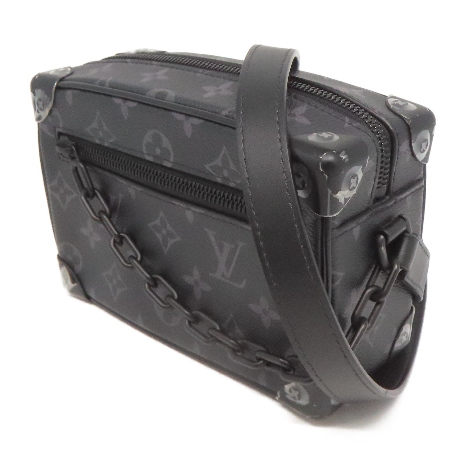 LOUIS VUITTON Monogram Eclipse Mini Soft Truck肩背袋灰色