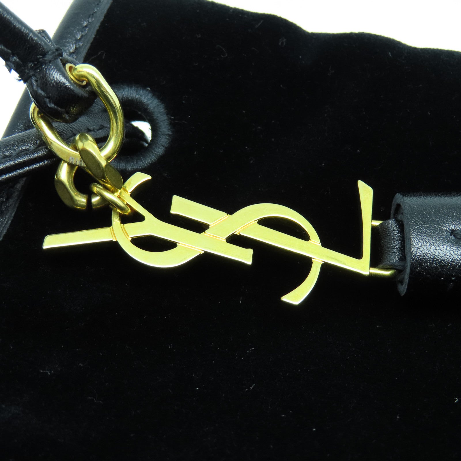 YVES SAINT LAURENT 麂皮皮革Backpack金扣背包黑色
