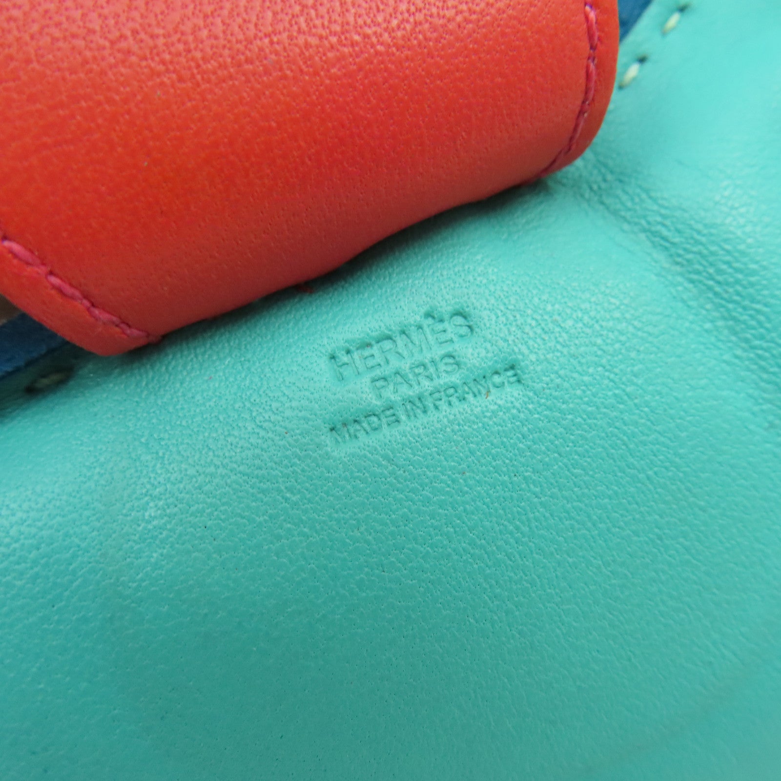 HERMES Swift皮革Rodeo L掛飾藍色