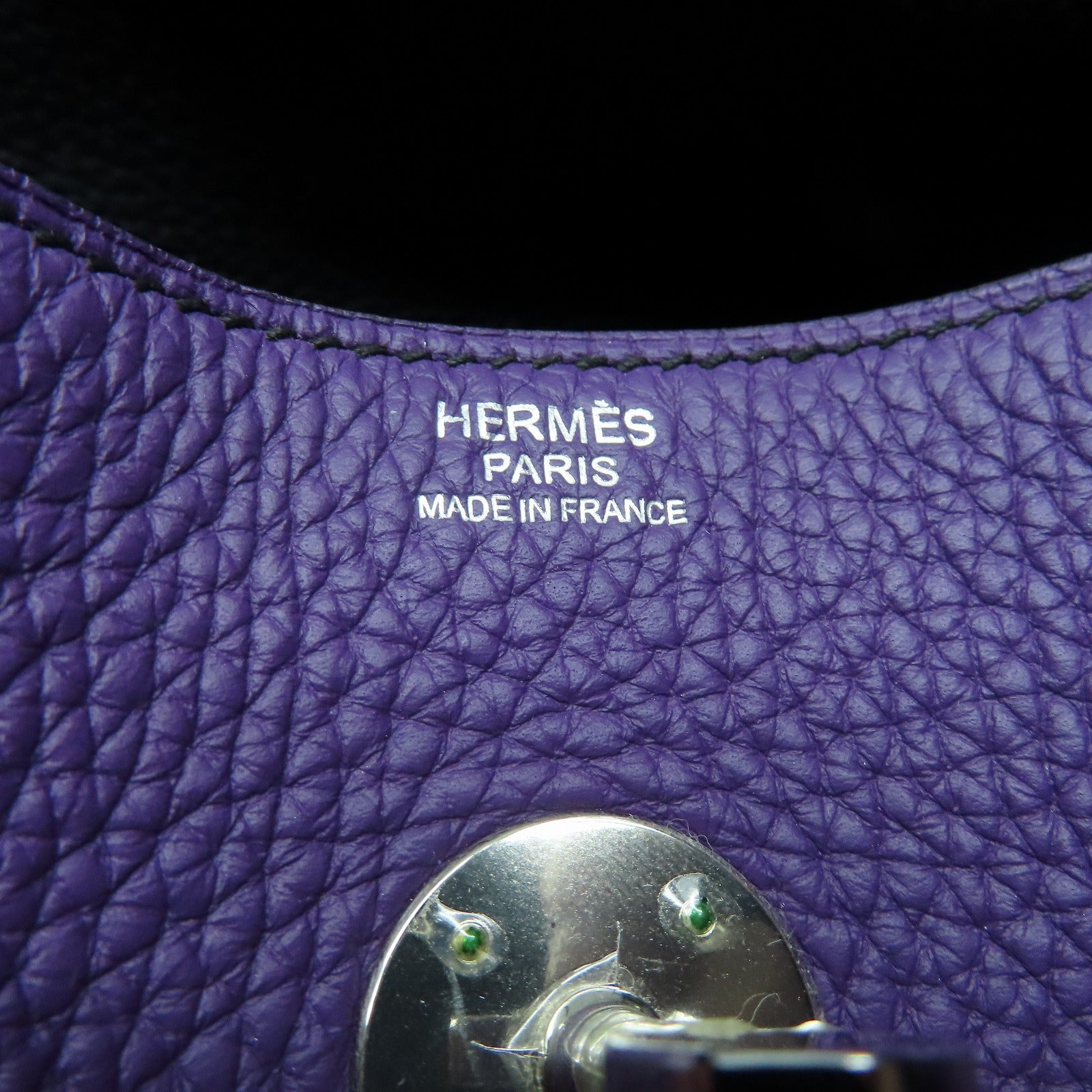 HERMES Clemence皮革Lindy 34銀扣手挽肩背袋Ultraviolet紫色
