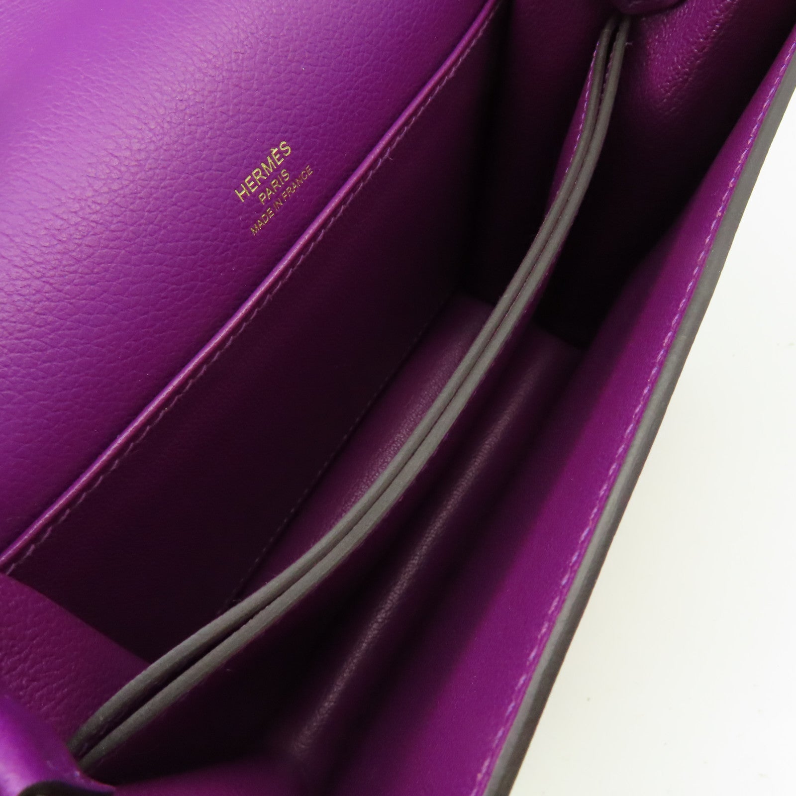 HERMES Evercolor皮革Mini Roulis Shoulder Bag金扣肩背袋紫色
