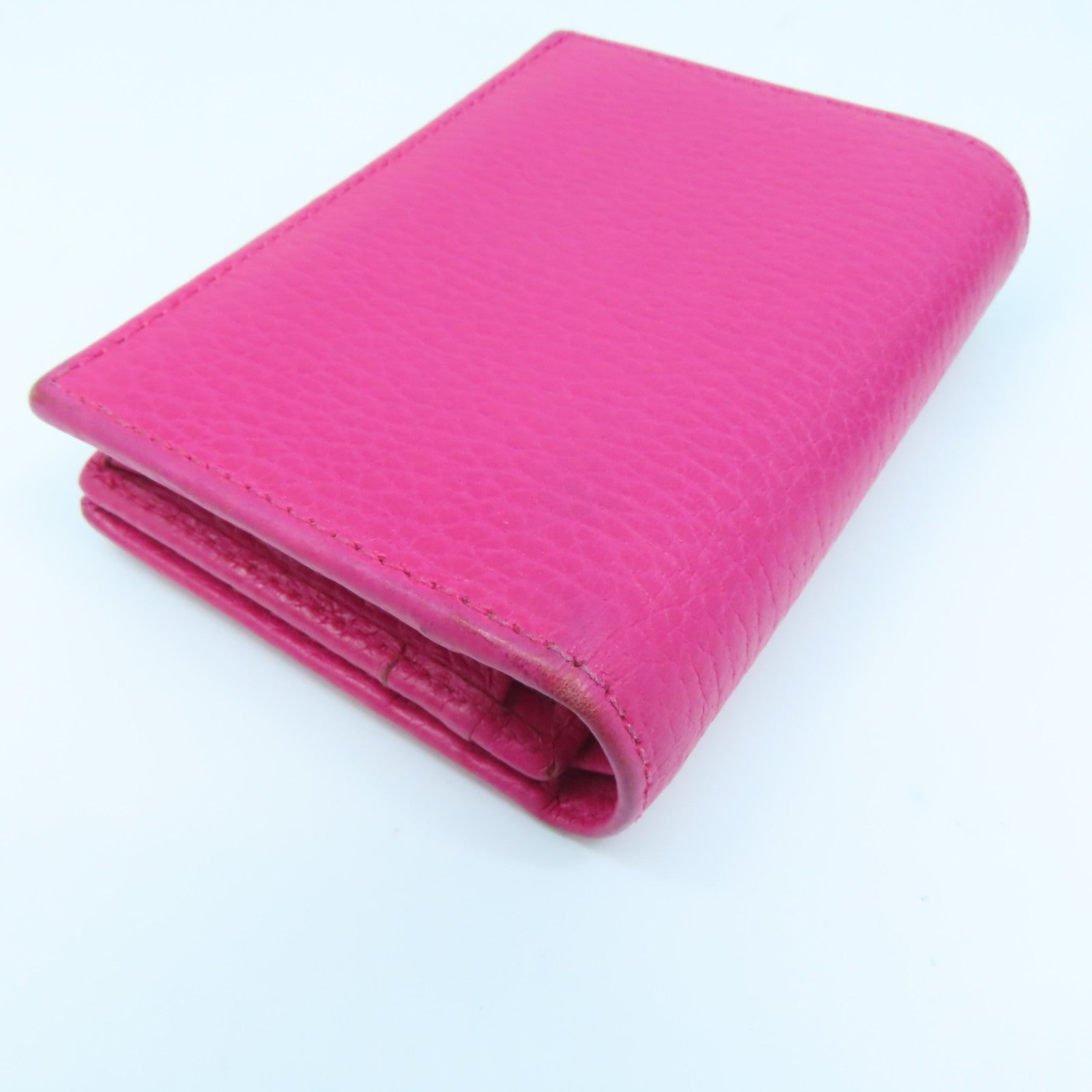 GUCCI 牛皮皮革GG Marmont Wallet金扣钱包粉红色