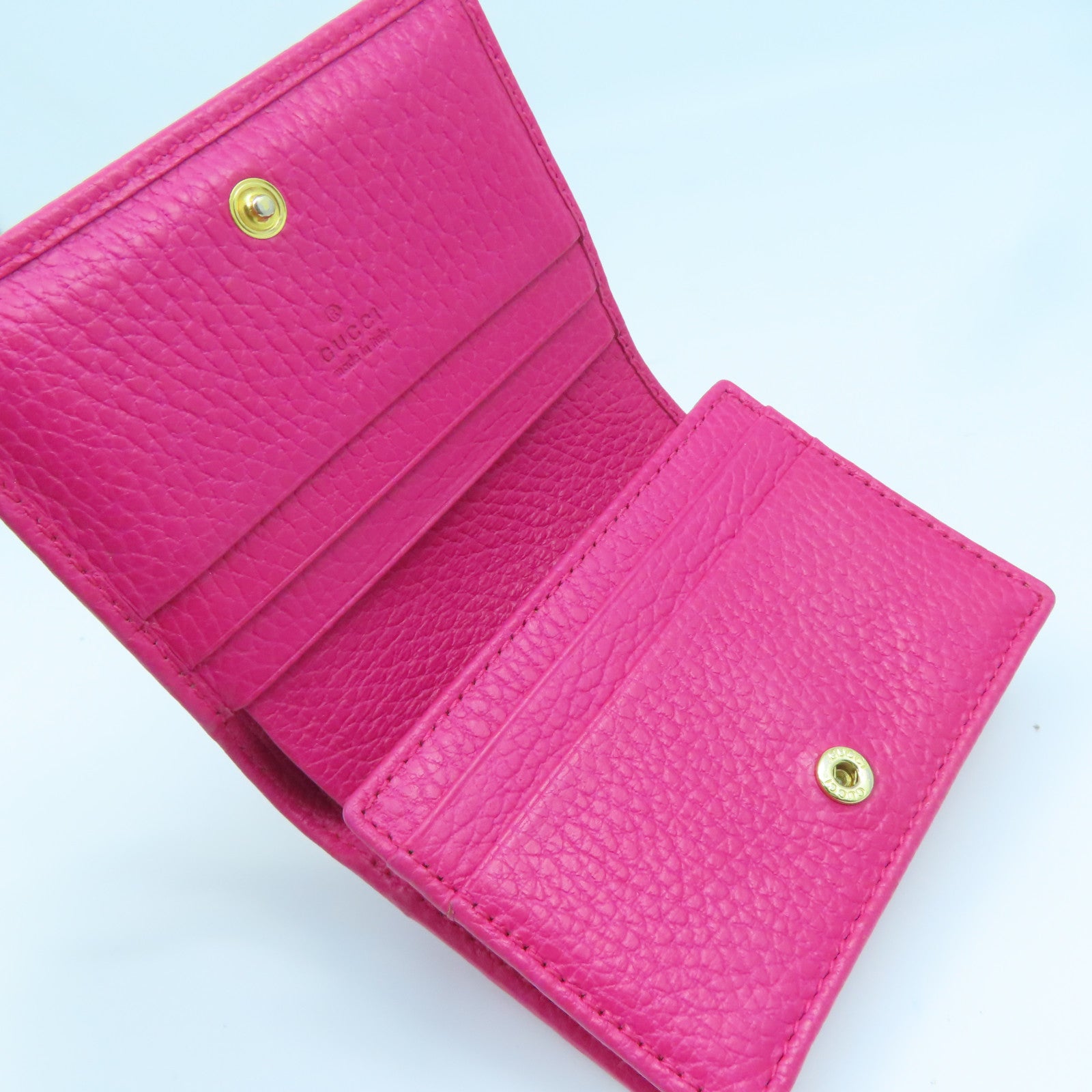 GUCCI 牛皮皮革GG Marmont Wallet金扣钱包粉红色