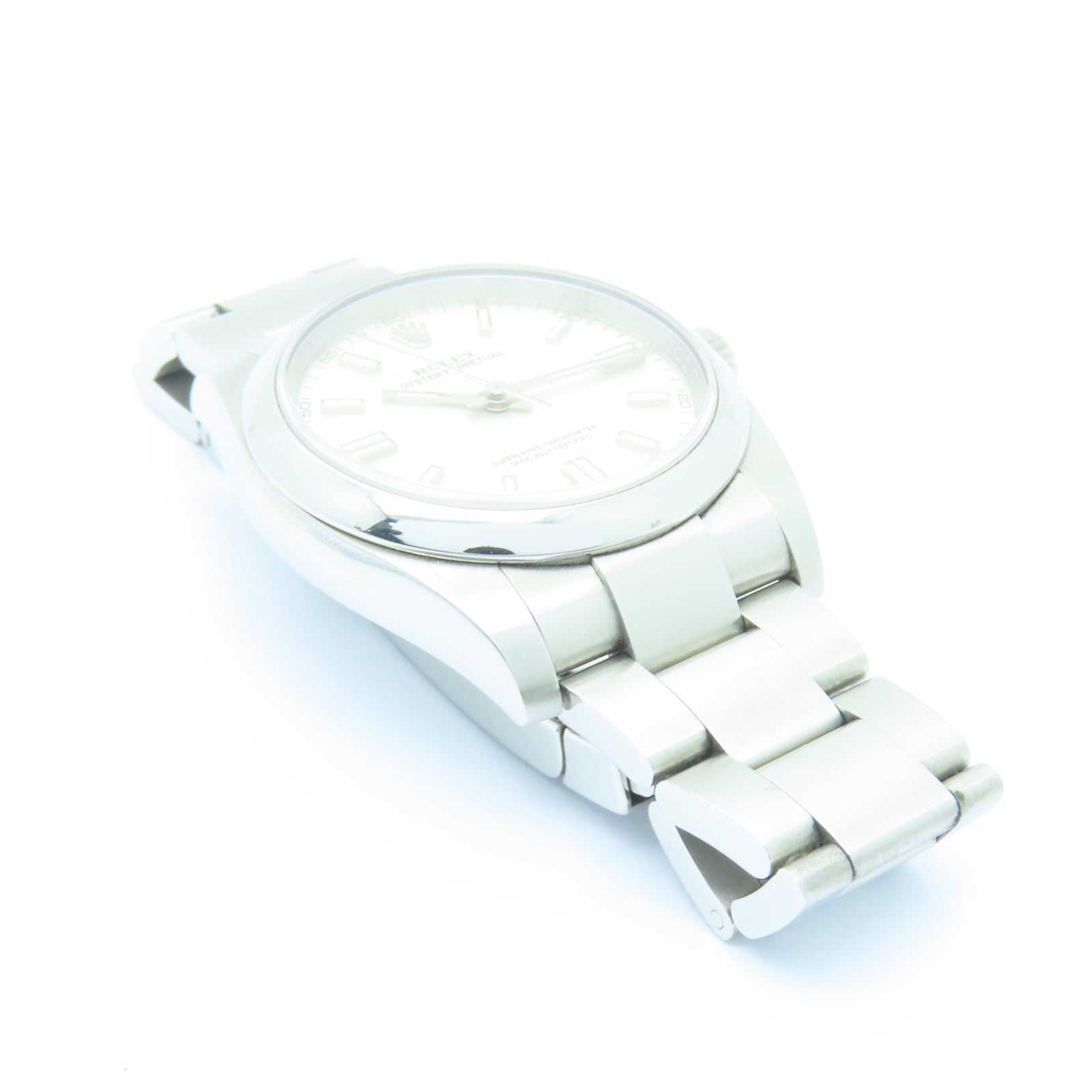 ROLEX Oyster Perpetual不鏽鋼手錶自動機芯白色