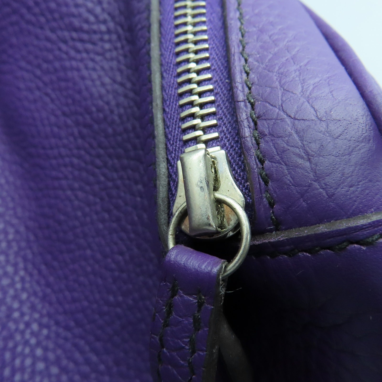 HERMES Clemence皮革Lindy 34銀扣手挽肩背袋Ultraviolet紫色