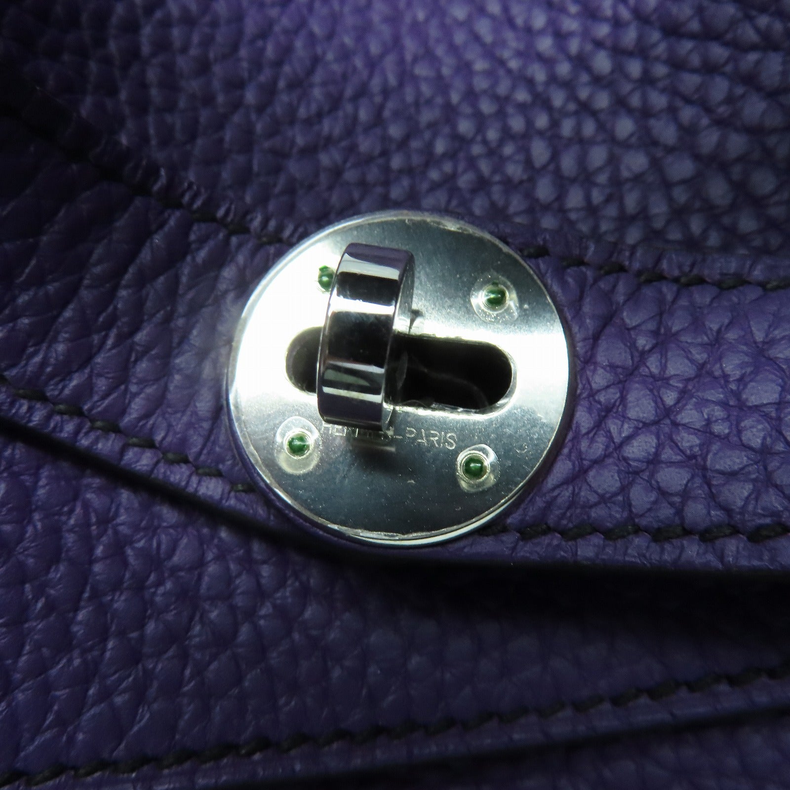 HERMES Clemence皮革Lindy 34銀扣手挽肩背袋Ultraviolet紫色