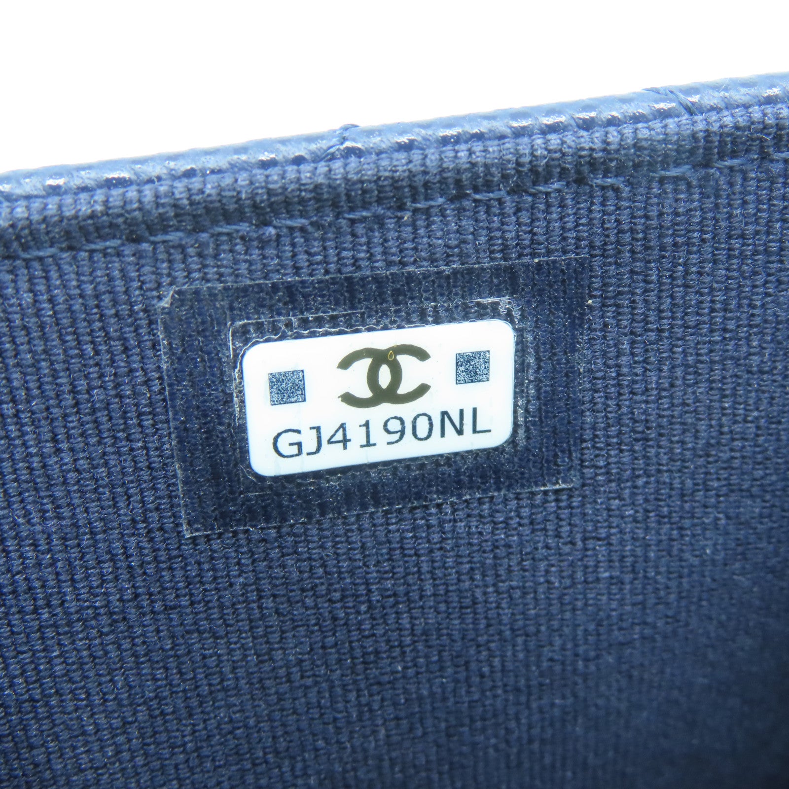 CHANEL 菱格Caviar皮革Chain Shoulder Bag金扣鏈帶肩背袋深藍色
