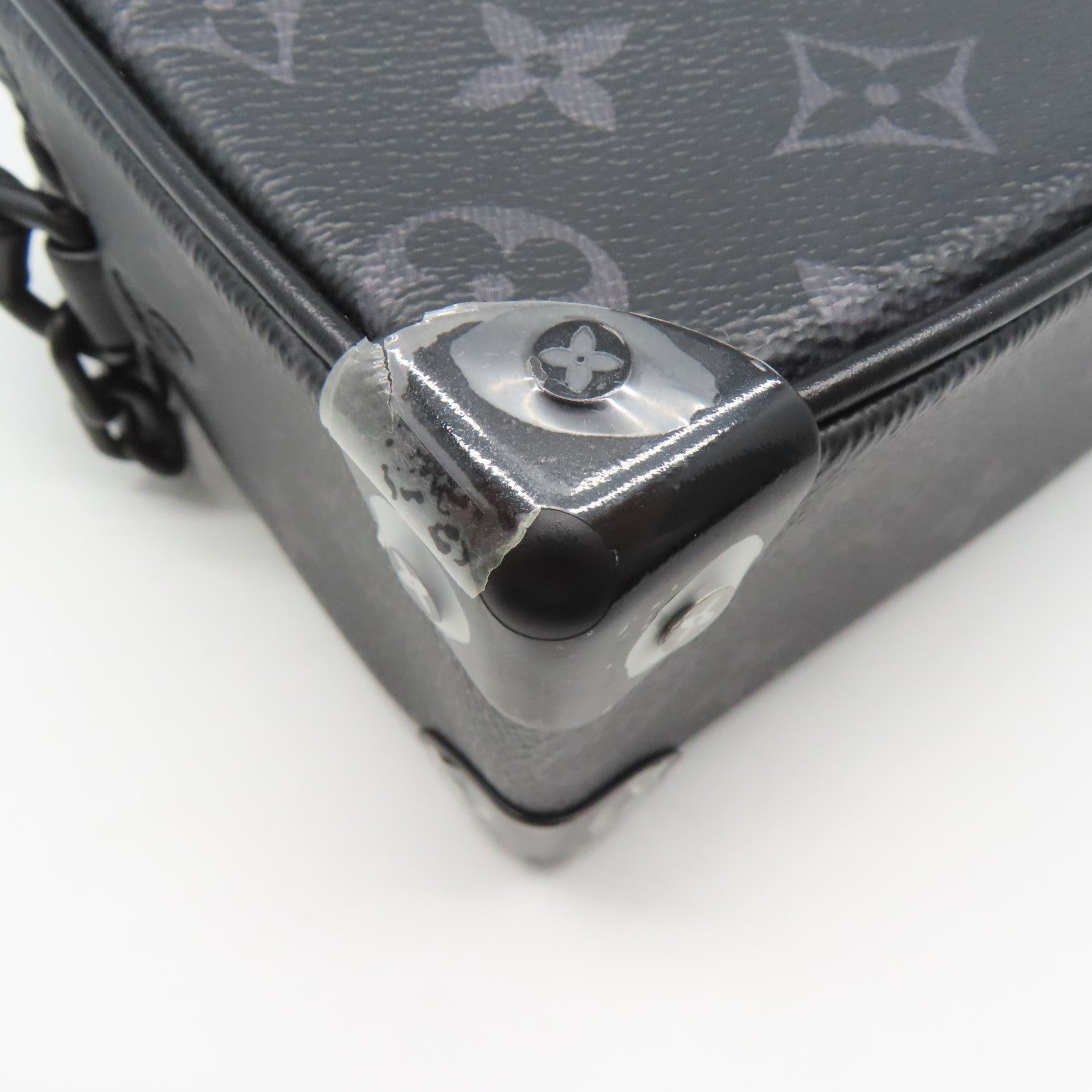 LOUIS VUITTON Monogram Eclipse Mini Soft Truck肩背袋灰色
