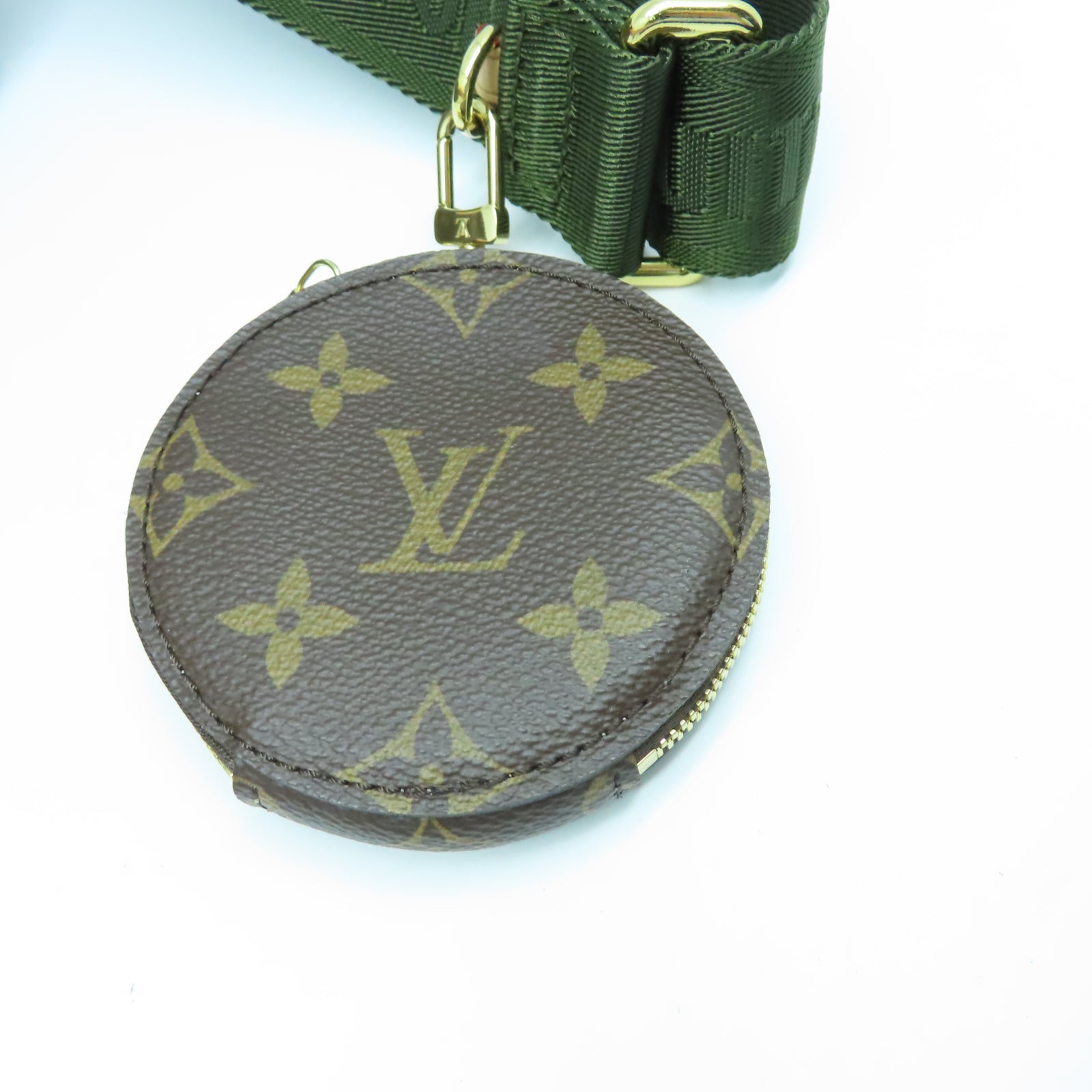 LOUIS VUITTON Monogram Multi Pochette Accessories金扣鏈帶肩背袋棕色