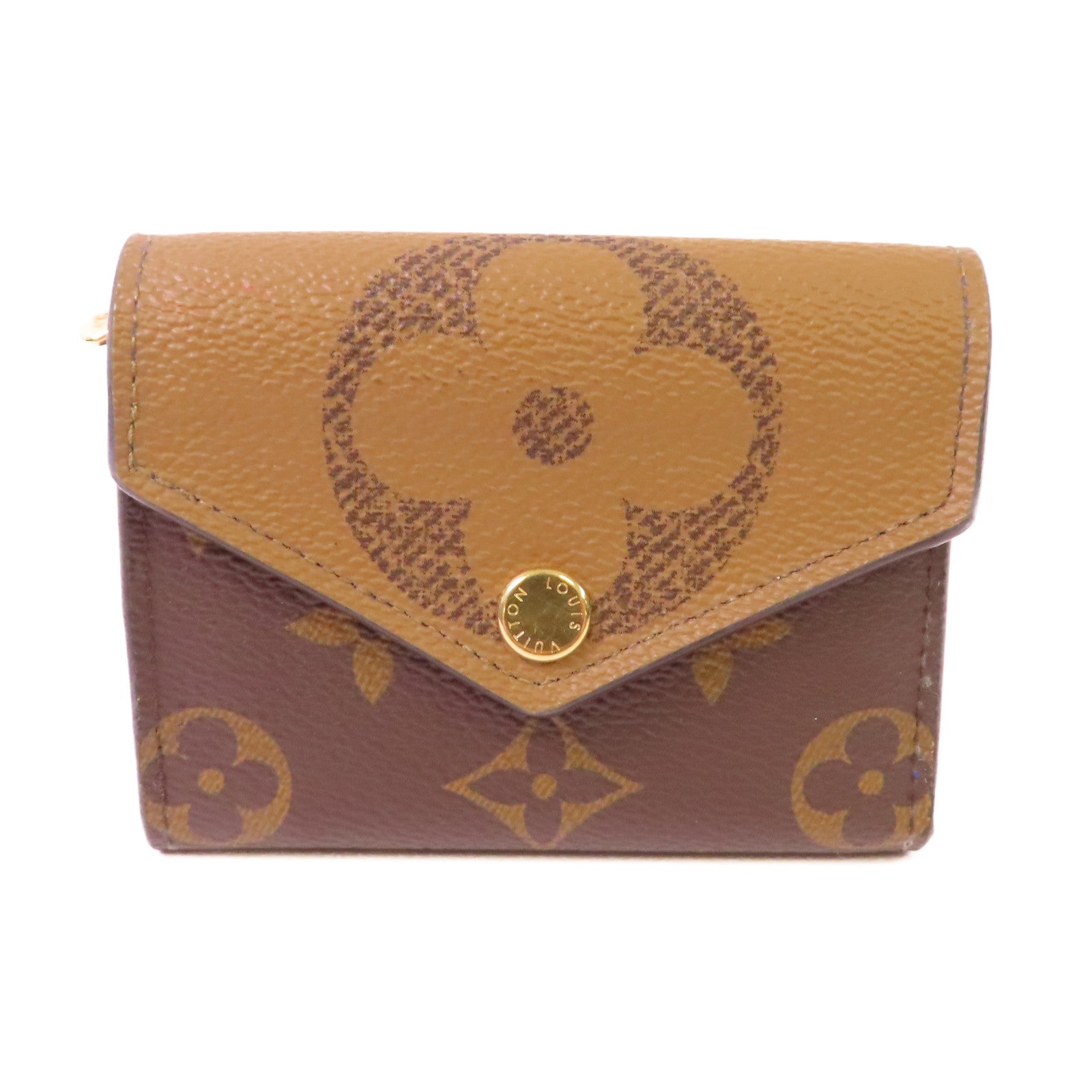 LOUIS VUITTON Monogram Zoe Mini Wallet金扣迷你錢包啡色