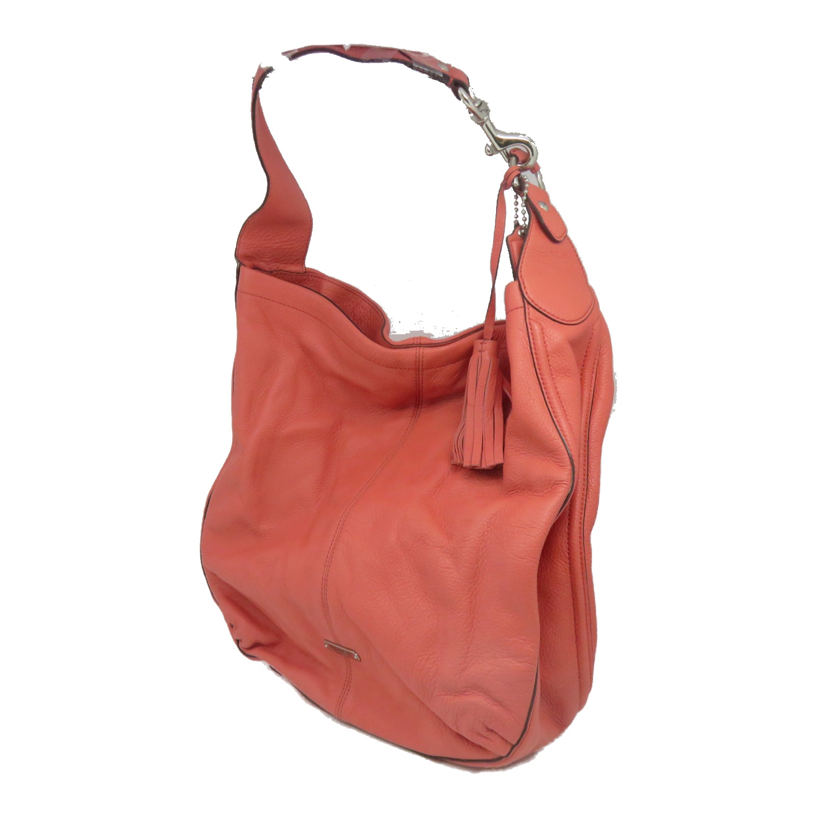 COACH 【激減優惠】牛皮皮革Shoulder Bag銀扣肩背袋粉紅色